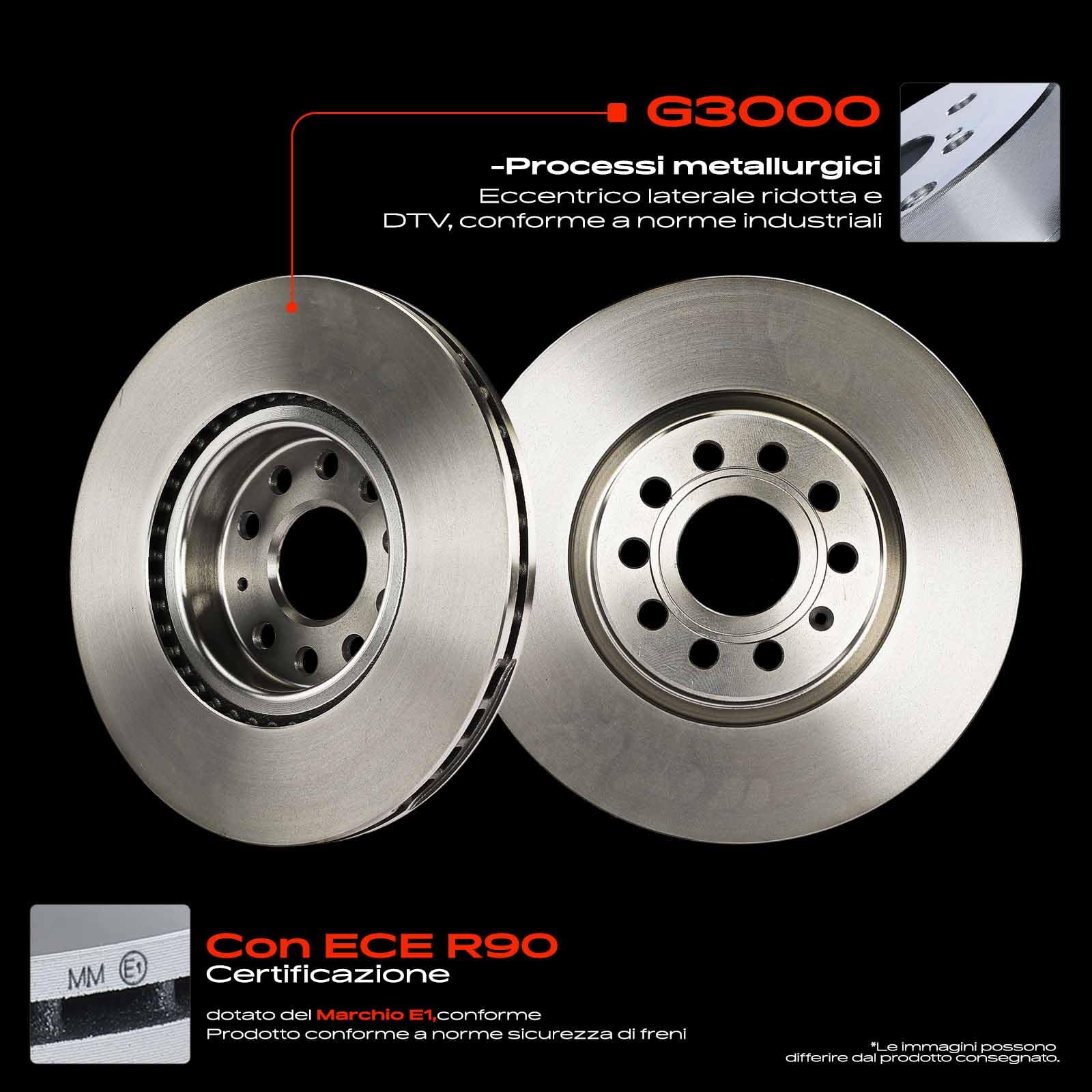 Frankberg Set di dischi freno incl. 2x Dischi Freno Anteriore Ventilato Diametro312mm Compatibile con P.a.s.s.a.t Variante 3G5 CB5 Golf VI 5K1 T-R.O.C A11 D11 Replace# 1K0615301AA