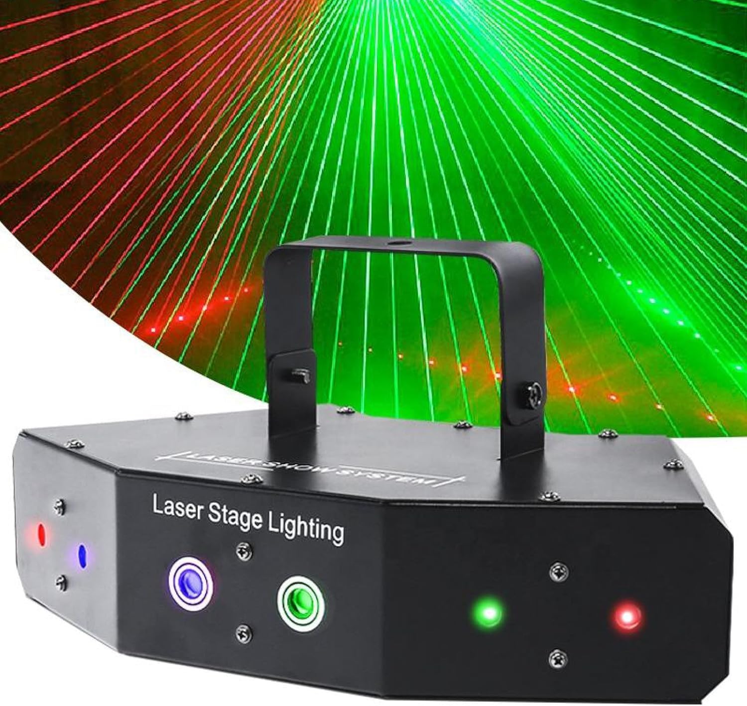 KACBFEE Dj Disco Light 6 Beam Led Stage Light Dmx 512 And Sound Activated Rgb Strobe Effect For Party Club Bar Live Performance