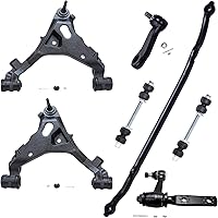 Vista 343 de Detroit Axle - Kit de suspensión delantera RWD para Chrysler 300 Dodge Challenger Charger Magnum, brazos de control superior con barras
