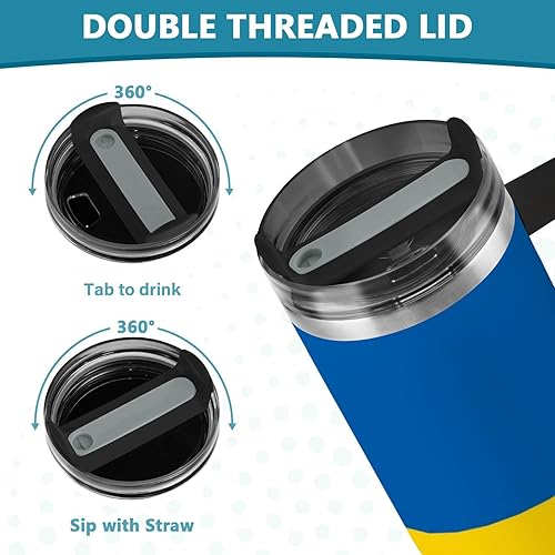 Miniatura 5 de Botella de agua reutilizable al vacío con bandera de Suecia para niñas, tapa a prueba de fugas y pajita, taza de café decorativa para llevar, para