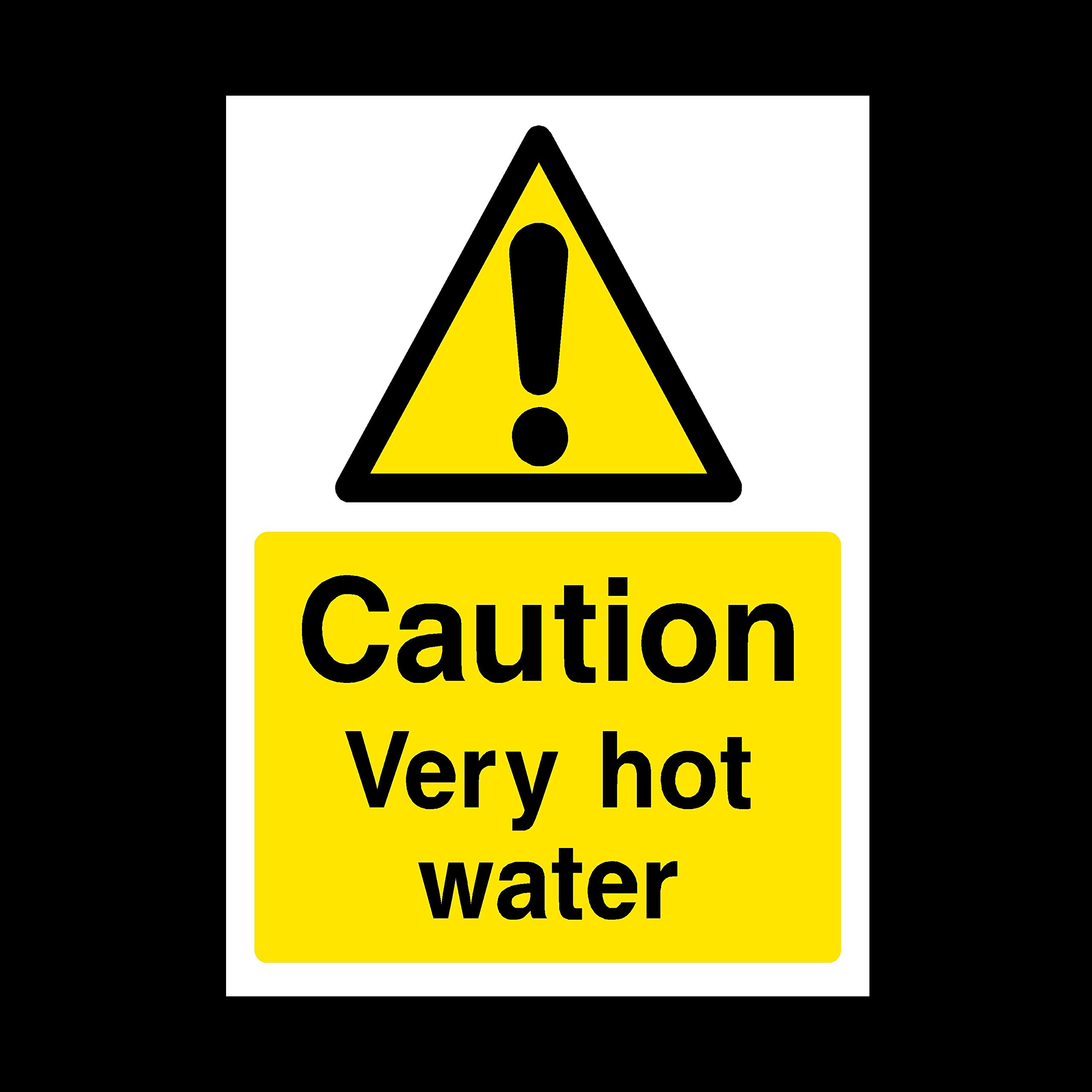 Ussp&S 25X Very Hot Water Caution Sign - Self Adhesive Sticker - (A5) 150X200mm (Hs8)