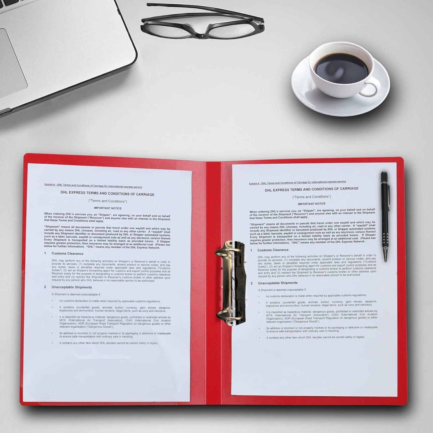 NSSP 2D Ring Binder File| Durable Polyethylene File Folder Document for Professional Use| Holds Upto 250 Sheets (Blood Red, Pack of 4) 2