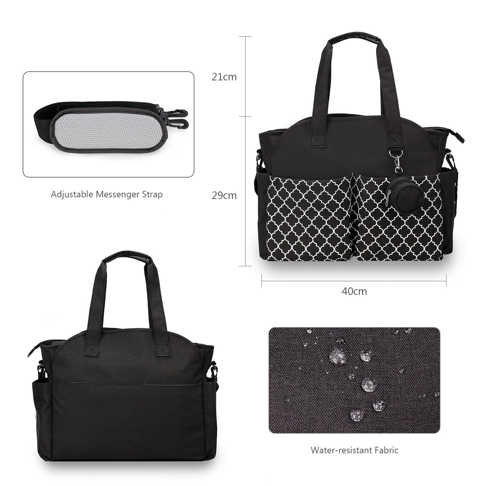 Bolsas de pañales Bolso de lactancia para madre y bebé de gran capacidad, bolso para cambiar pañales portátil, mochila de viaje, bolso de lactancia para madre y bebé