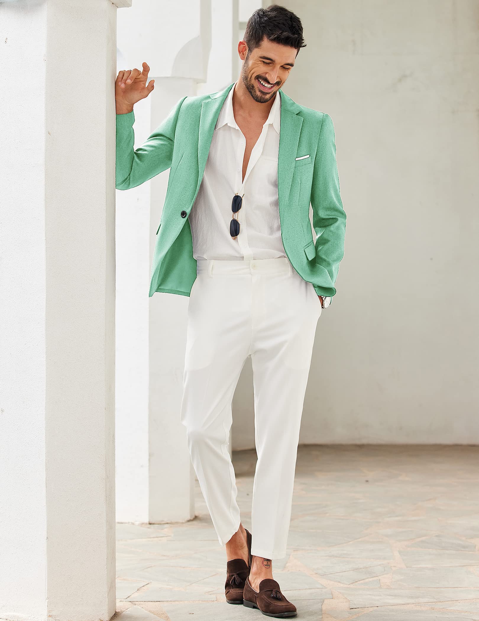 COOFANDY Giacca Sportiva Leggera da Uomo, Giacca Sportiva Casual Slim Fit con Un Bottone