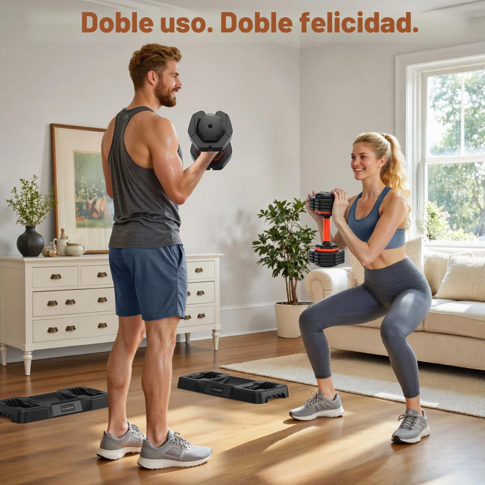 Juego de mancuernas ajustables, pesas ajustables de 15/25/35/45/55 libras, par de mancuernas ajustables de 110 libras, ajuste rápido, peso hexagonal para entrenamiento de cuerpo completo, juego de