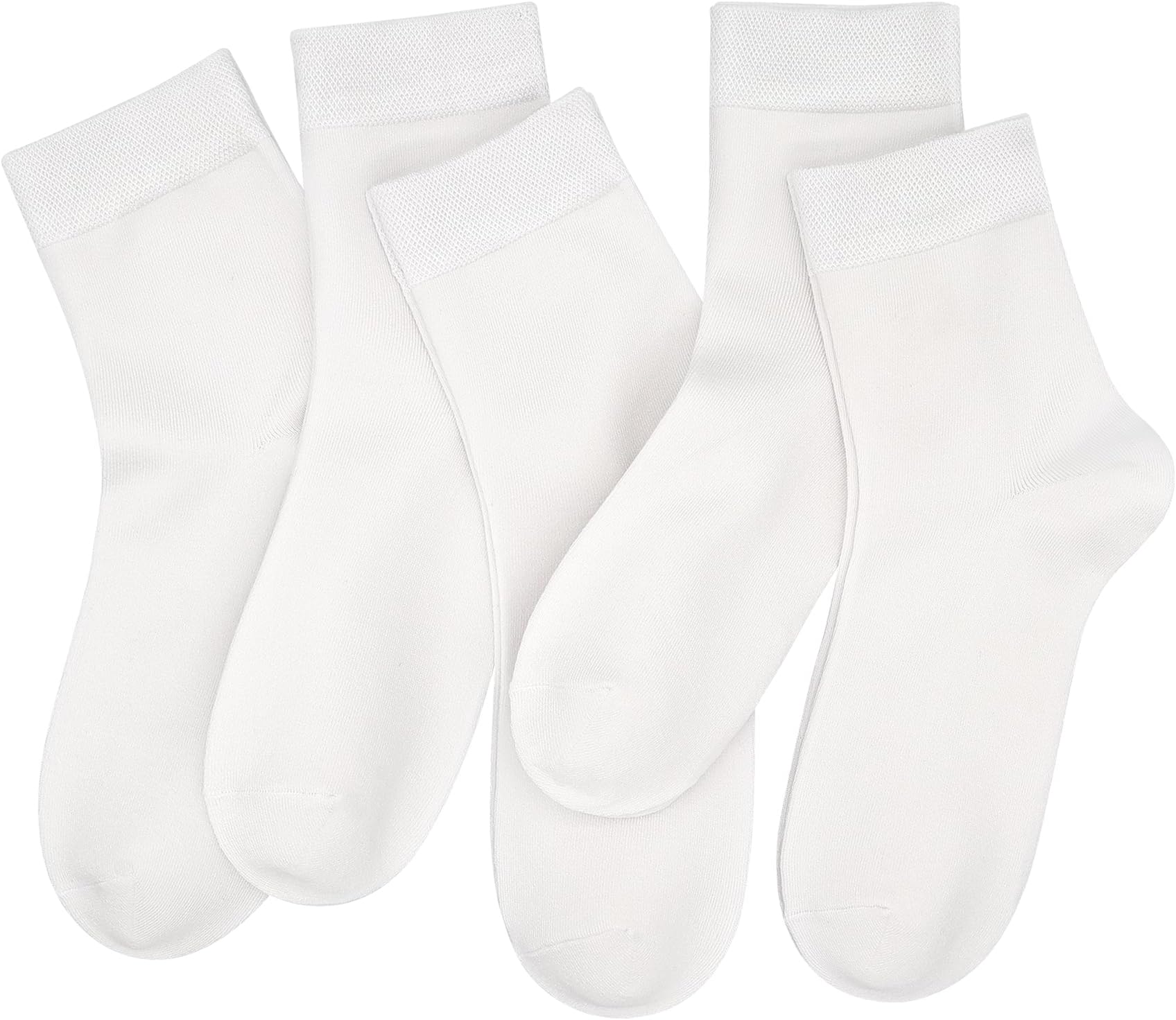 Women Thin Viscose Bamboo Socks Crew Lightweight Above Ankle Casual Dress Sock For Ladies Bootie Trouser 5 Pairs