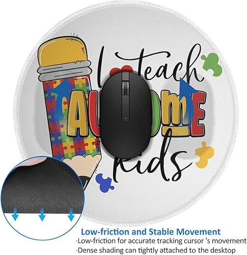 Miniatura 3 de Woyaba Alfombrilla de mouse para concientización sobre el autismo, divertida, alfombrilla de mouse para juegos, alfombrilla de mouse redonda