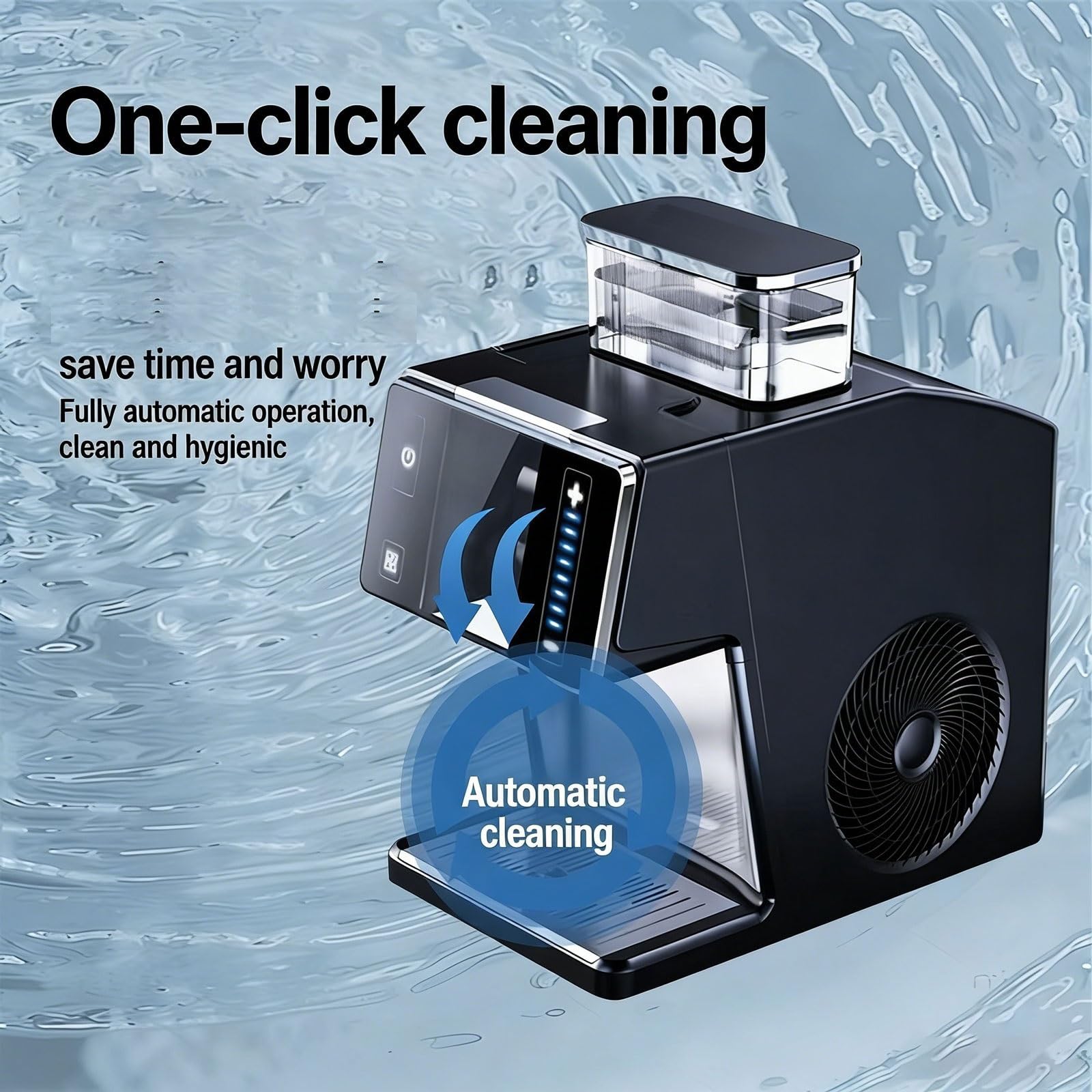 Máquina for hacer conos de nieve eléctrica de 180 W, máquina for hacer hielo con copos de nieve comercial con pantalla táctil inteligente, tanque de agua de 0,8 L, ajuste de 8 velocidades