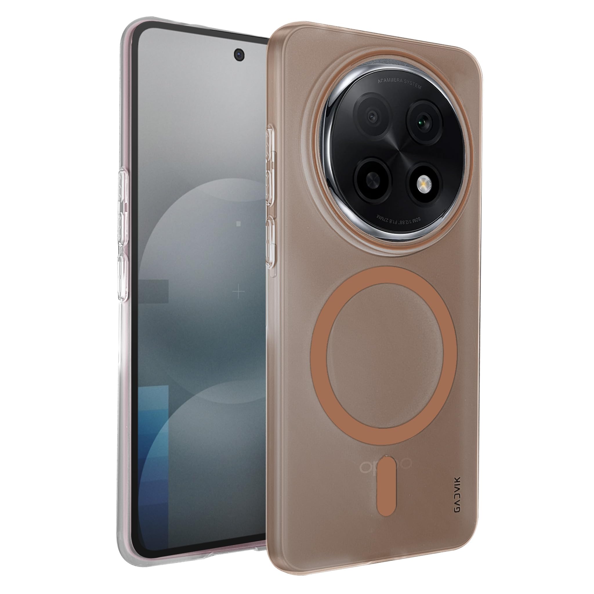 GADVIK Oppo F29 Pro 5G Frosted Hard Back Cover Brown - Image 1