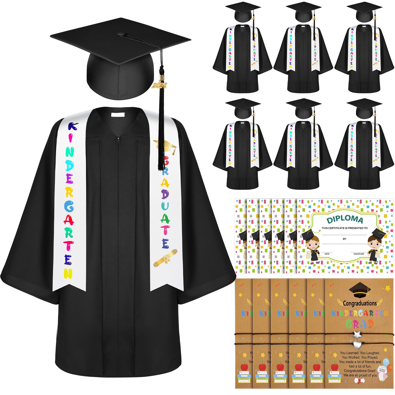 Daycare Graduation Cap And Gown Cinrobiye 6 Set Preschool Graduation