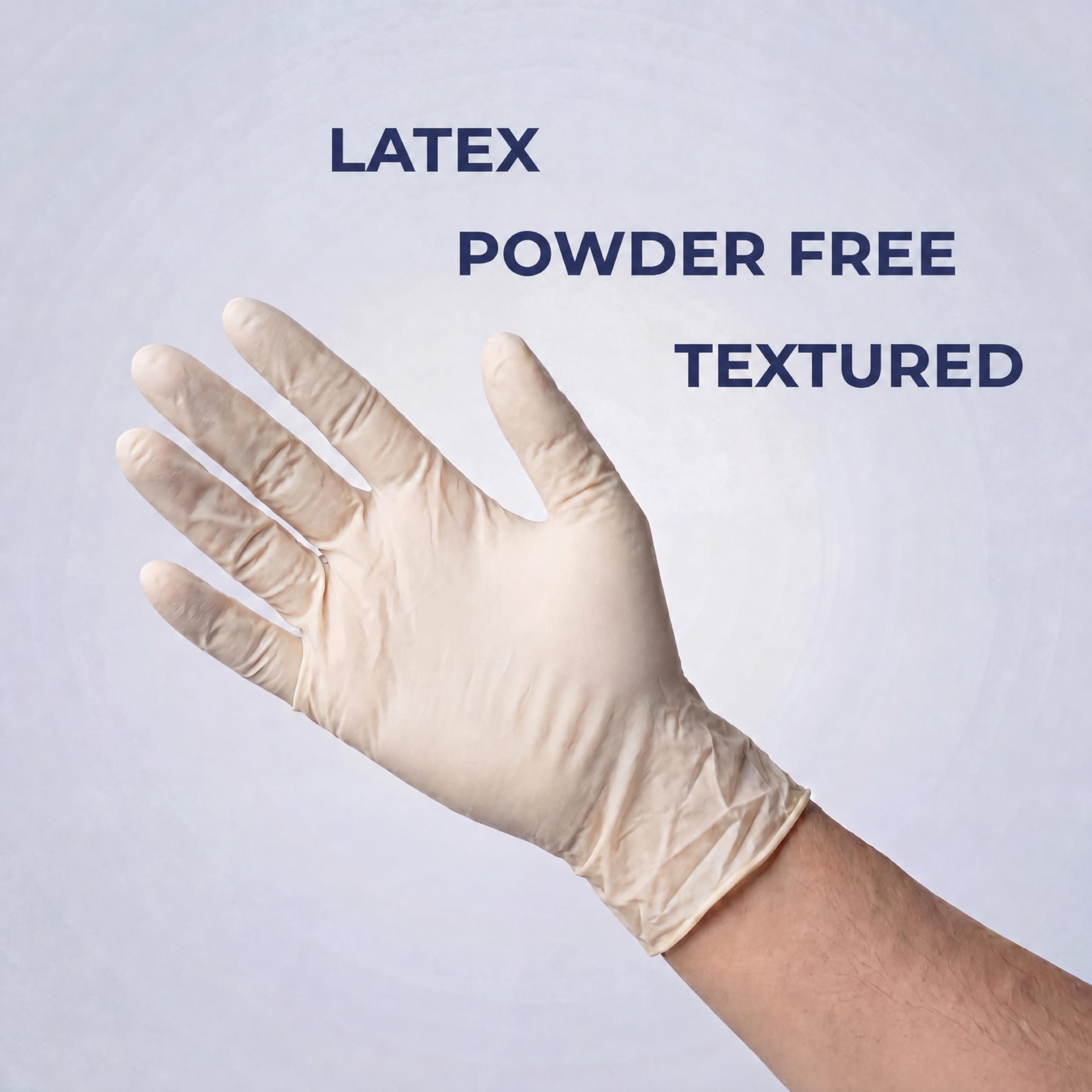 KMINA Gants Latex Jetables Sans Poudre, Blancs, Taille L (1000 pcs)