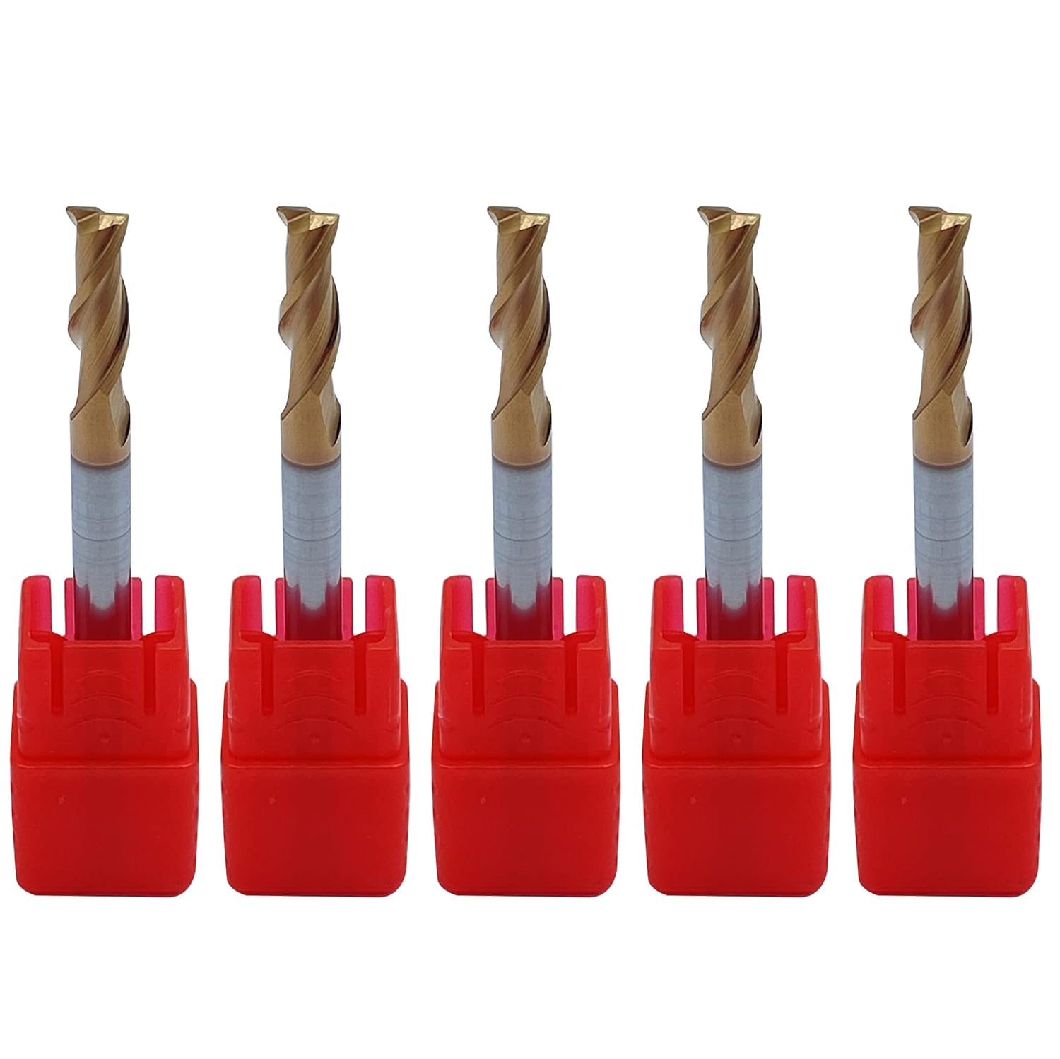 5pcs HRC55 tip Diameter 6mm 2 Flute End Mill CNC Milling Cutter Bit Tungsten Steel Nano Coating Square Carbide Milling Cutter (HRC55D6x50-2F)