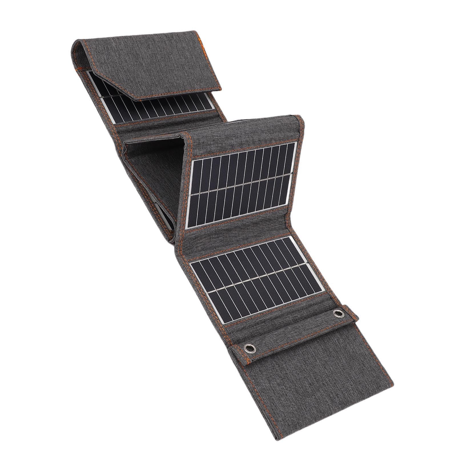 Paneles Solares Portátiles, Cargador de Paneles Solares Plegables, Cargador Solar de Silicio Monocristalino con Salida USB de 5 V, Ideal para Centrales Eléctricas, Teléfonos Móviles, Viajes