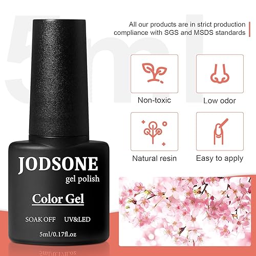 Miniatura 35 de JODSONE - Kit de esmalte de uñas de gel con lámpara ultravioleta de 32 colores, gel de uñas permanente para arte de uñas, estética u hogar, gel
