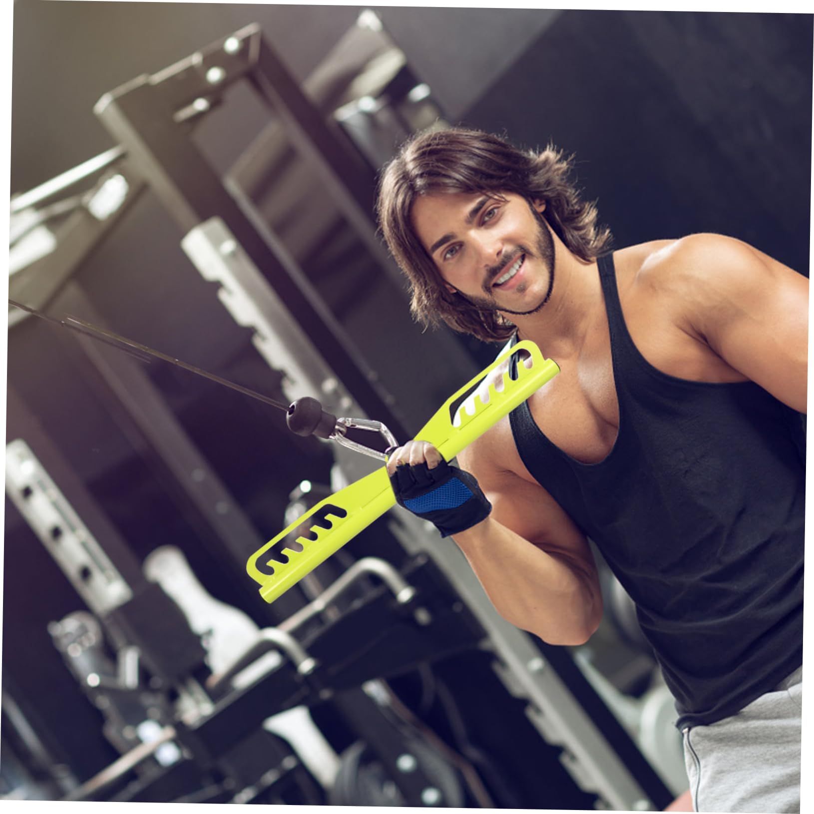 TOYANDONA Barra de Tracción para Bíceps de Hierro, Agarre Doble para Espalda, Ligera y Portátil, Adecuado para Gimnasio en Casa y Clubes de Entrenamiento