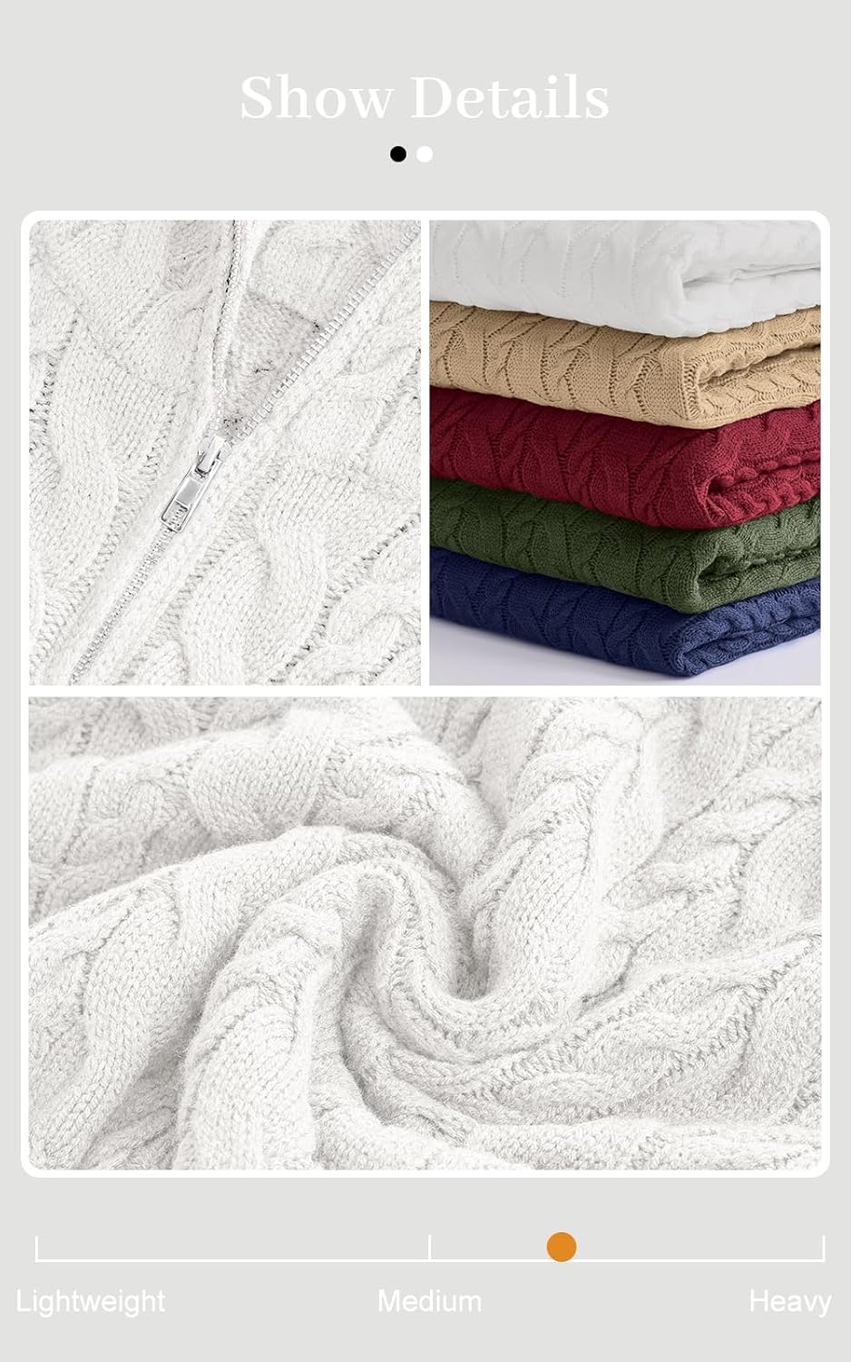 PRETTYGARDEN Womens Spring Sweaters 2026 Long Sleeve Quarter Zip Pullover Sweater Casual Loose V Neck Cable Knit Jumper Tops - Image 5