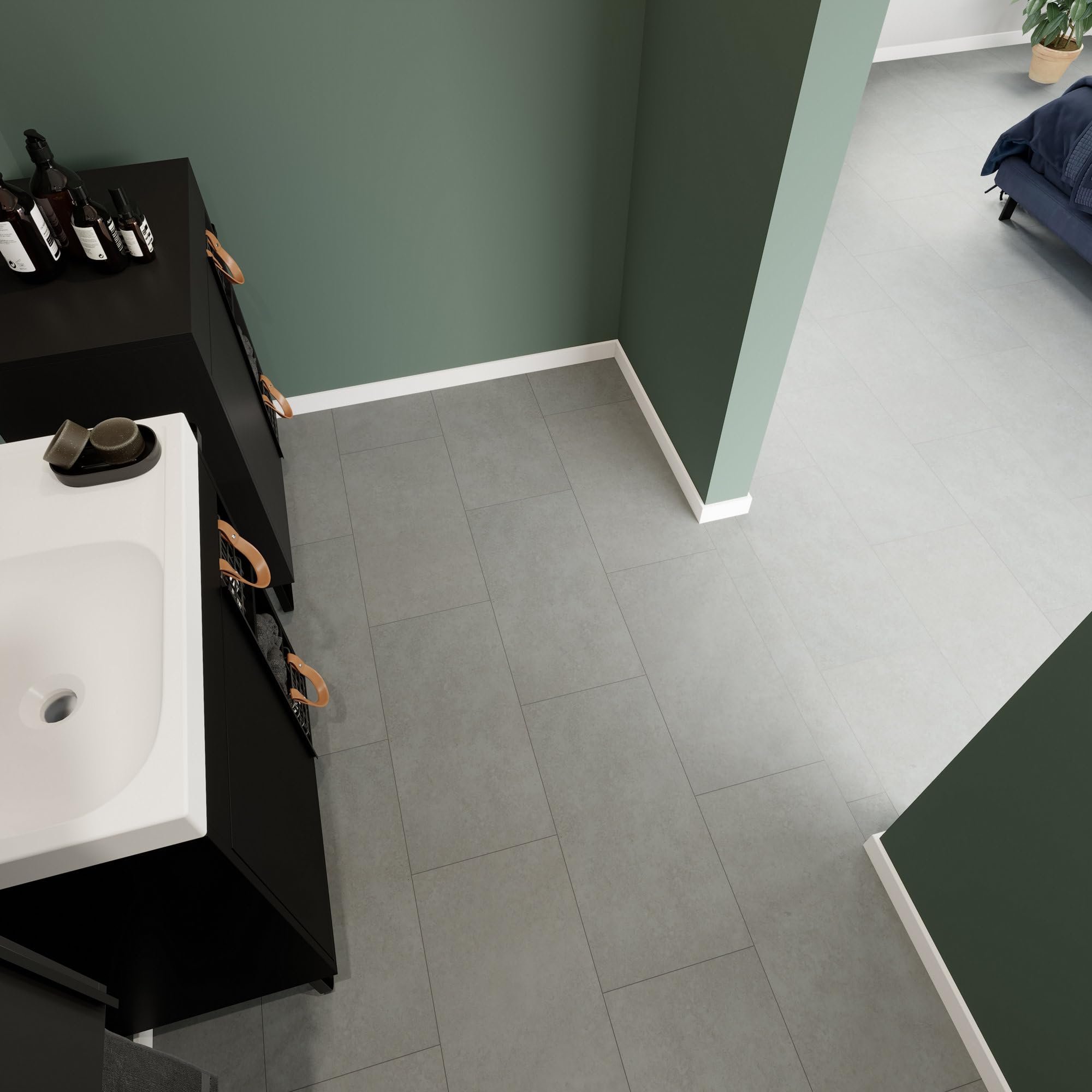 GoodHome Dalle PVC Clipsable Capella Pierre Blanche 30,5 x 61 cm Pack 10