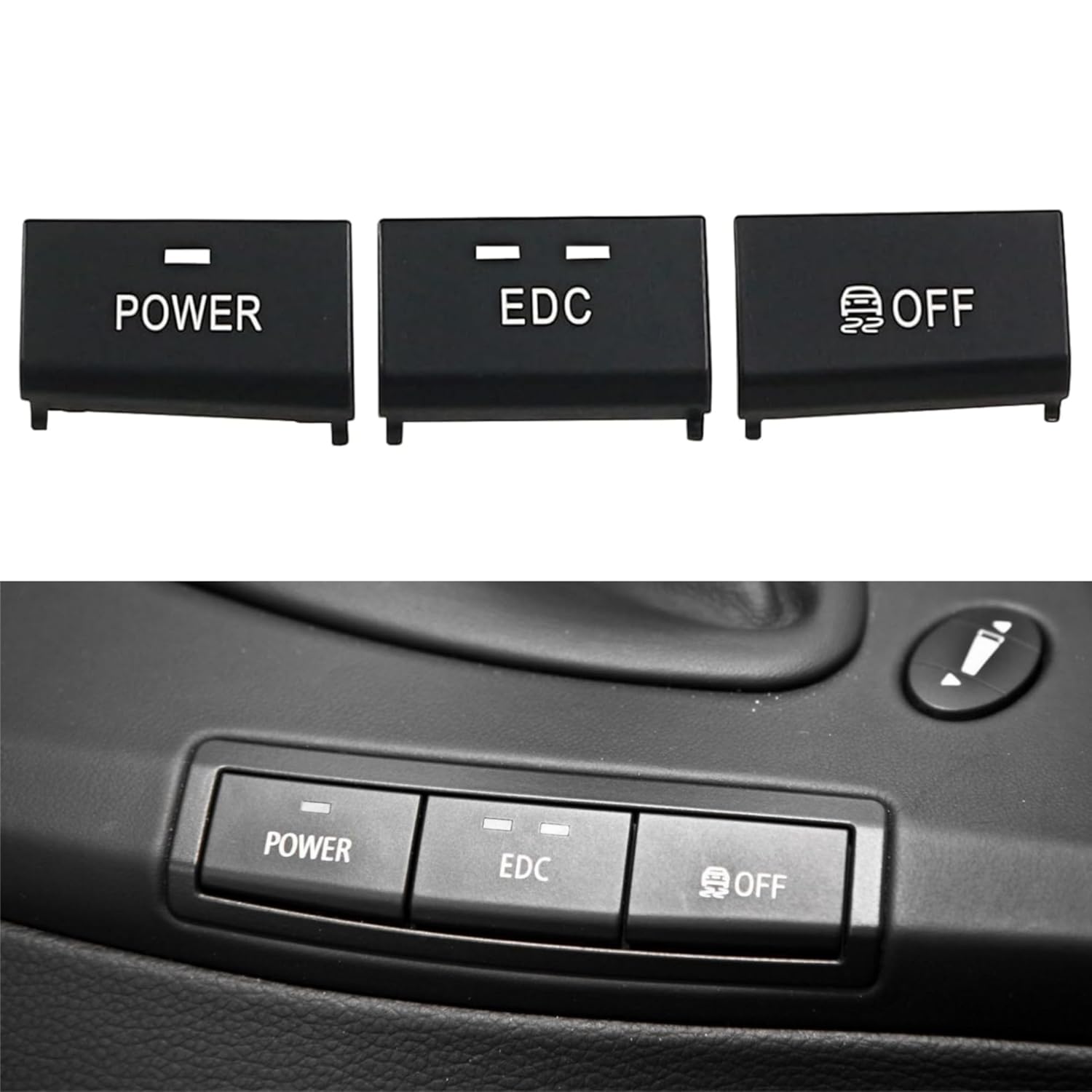 3Pcs Center Console Switch Button Caps for BMW E90 E92 E93 M3 2005-2012 Replace 61317841136 Interior Control Panel Button Cover