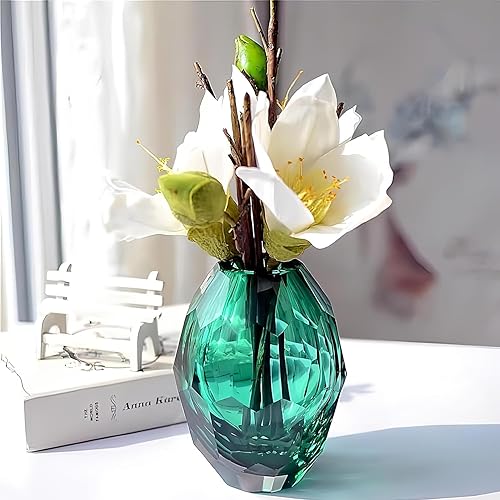 Miniatura 3 de Jarrón de arte de vidrio, florero transparente único, jarrones modernos para sala de estar, boda, mesa de comedor, oficina central de mesa jarrones