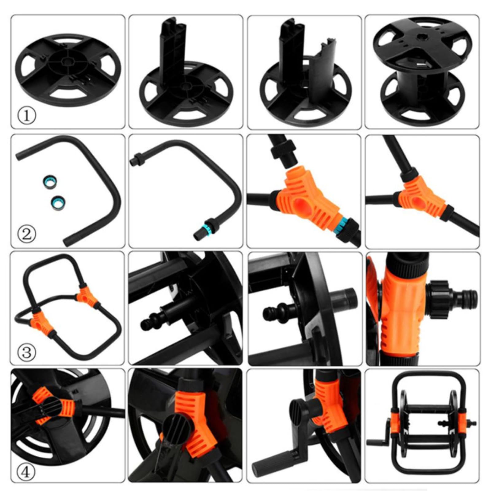 Mumusuki Hose Reels for Outside, Garden Hose Holder Single Arm Tool for Garden Car Washing Watering