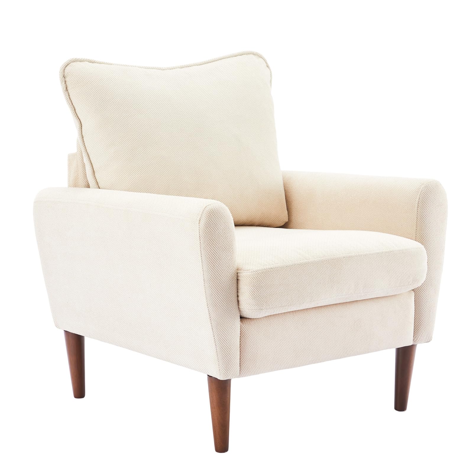 Mid-Century Upholstered Accent Chair with Pillow