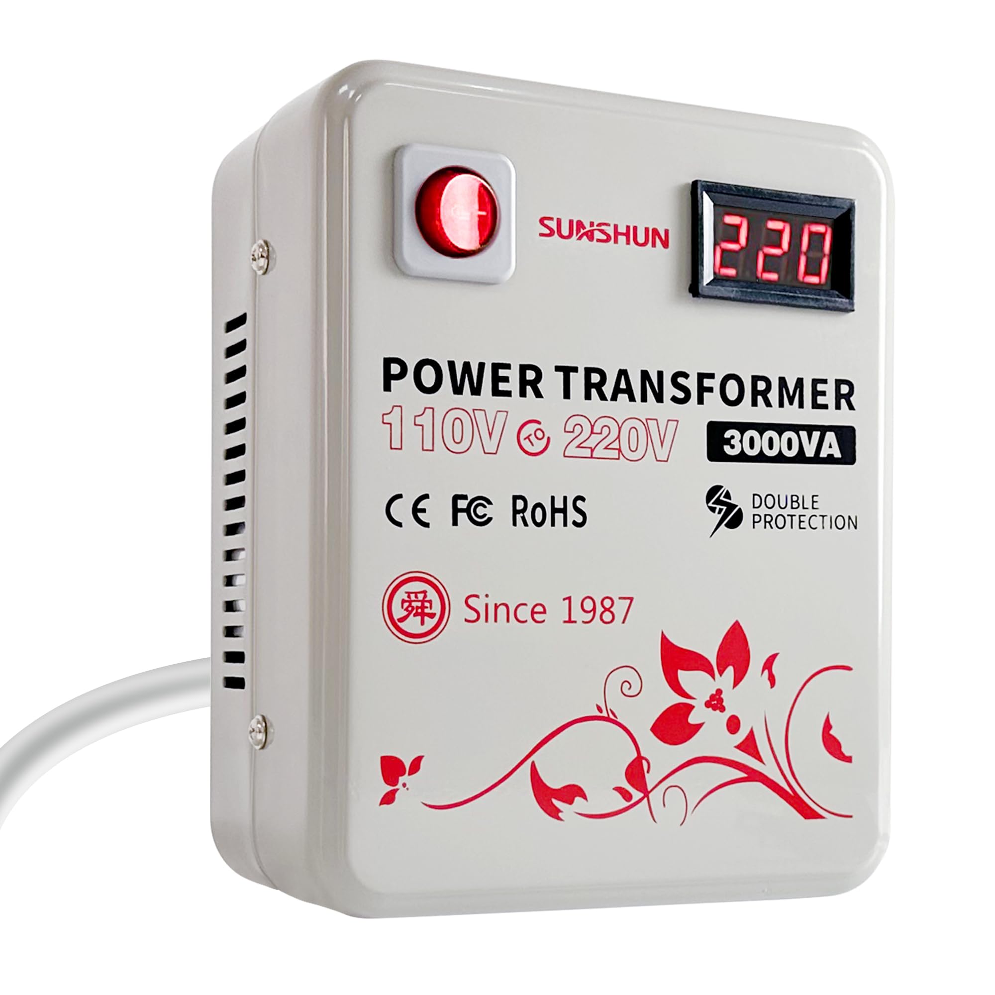 SUNSHUN 110v to 220v Voltage Converter 3000W Step Up Voltage Transformer with Temperature Protection Step Up Converter Transformer from 110v-120v to 220v-240v for European Asian Appliances Used in US-image-14