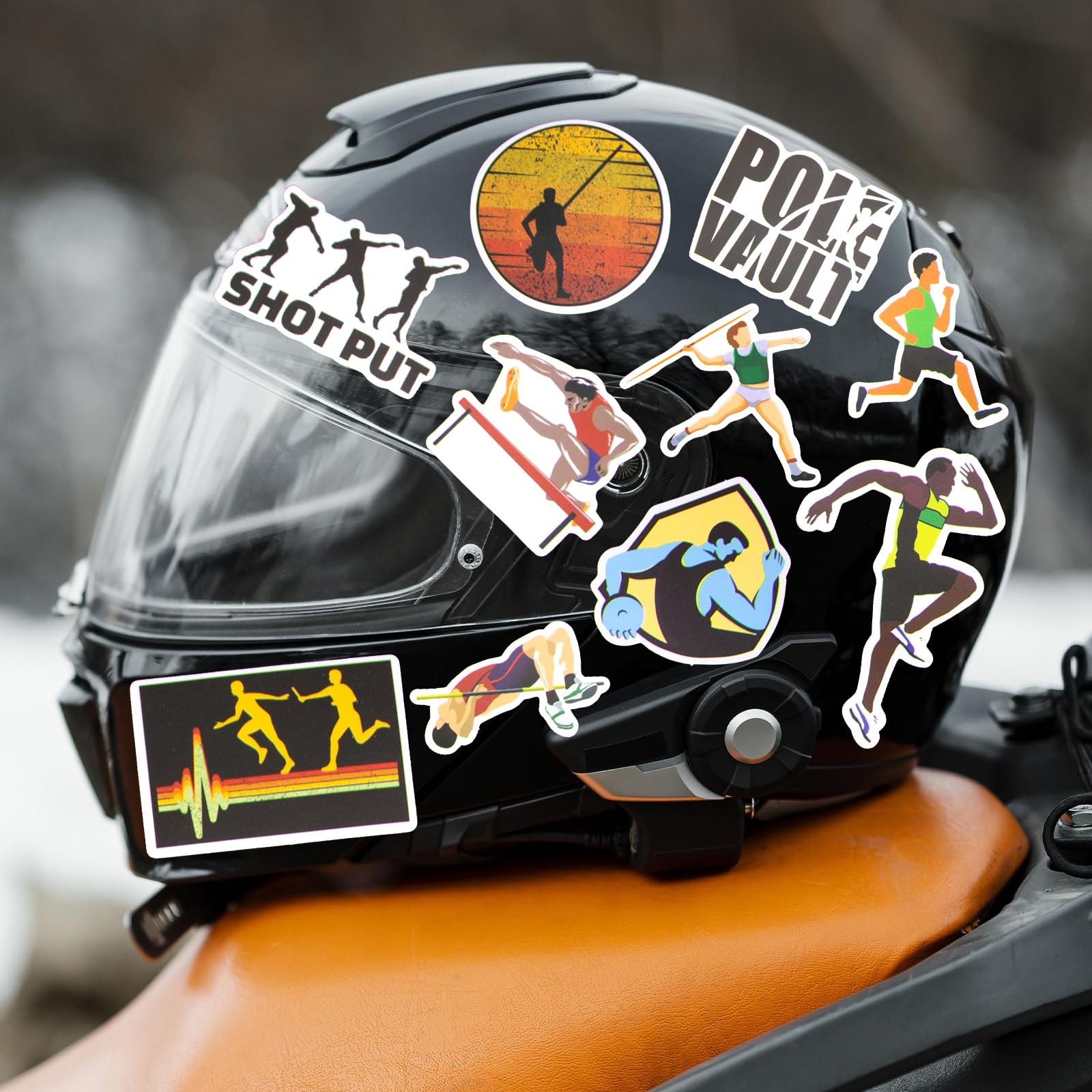 Lot De 50 Autocollants Basketball Fluo - Vinyle PVC - 5,2-5,4 Cm - Pour Voiture, Skate, Valise, Casque…