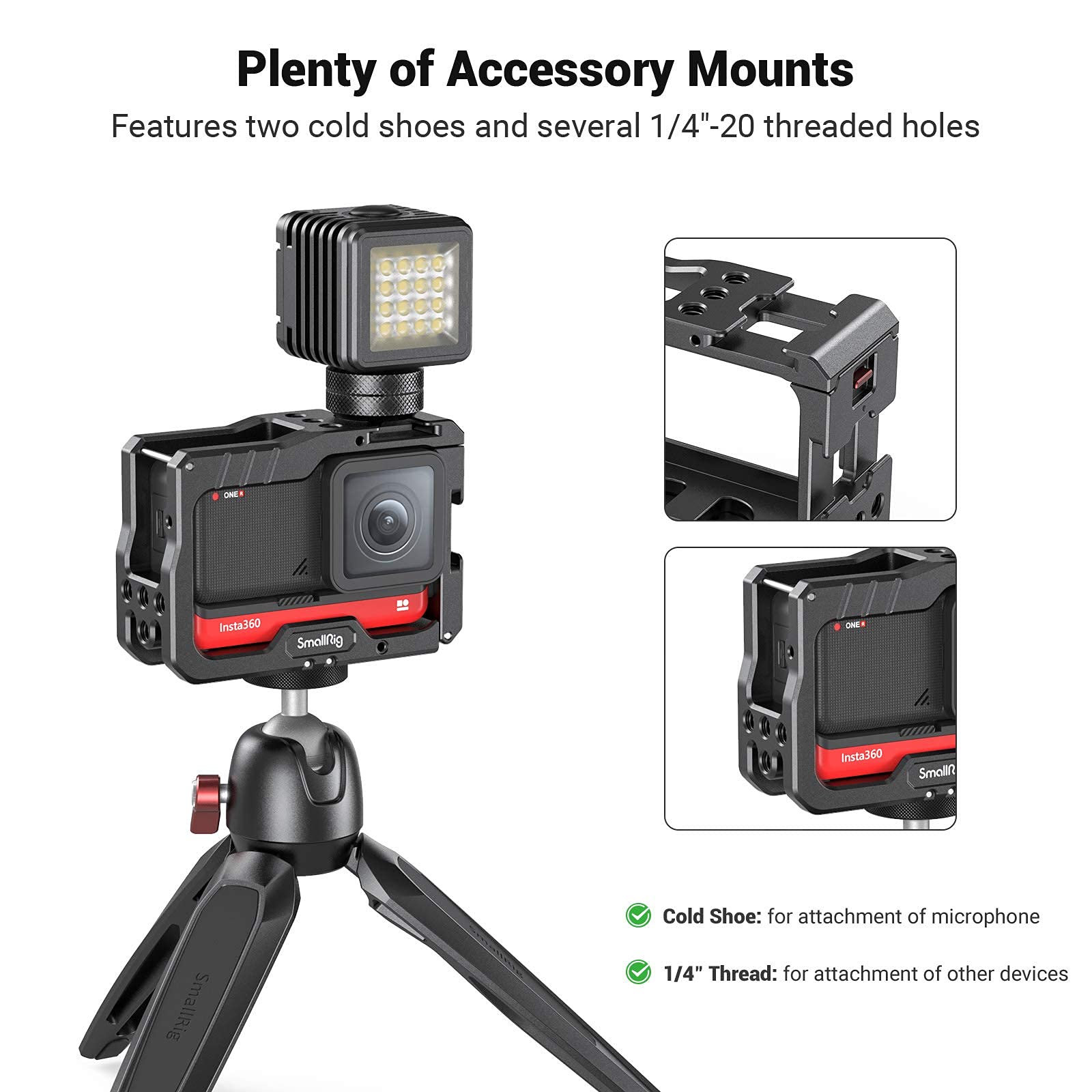 SMALLRIG Vlogging Camera Cage for Insta360 One R - 2798 : Amazon