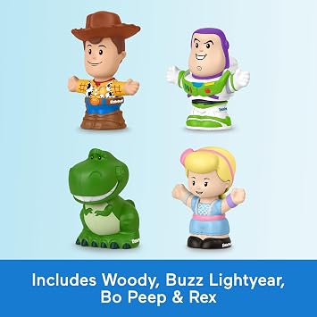 Fisher-Price Little People Disney Pixar Toy Story Figure Pack | 4 Movie Characters, Pretend Play, Toddlers & Preschool Kids Ages 18+ Months
