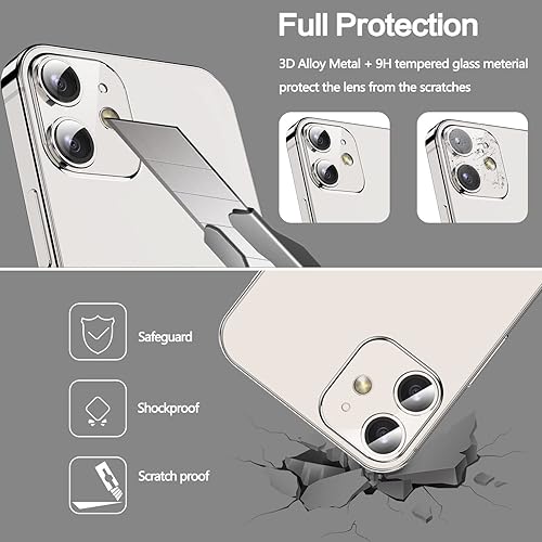 Miniatura 3 de Paquete de 2 Protector de lente de cámara para iPhone 13iPhone 13 Mini, vidrio templado de aleación de aluminio, protector de pantalla de cámara