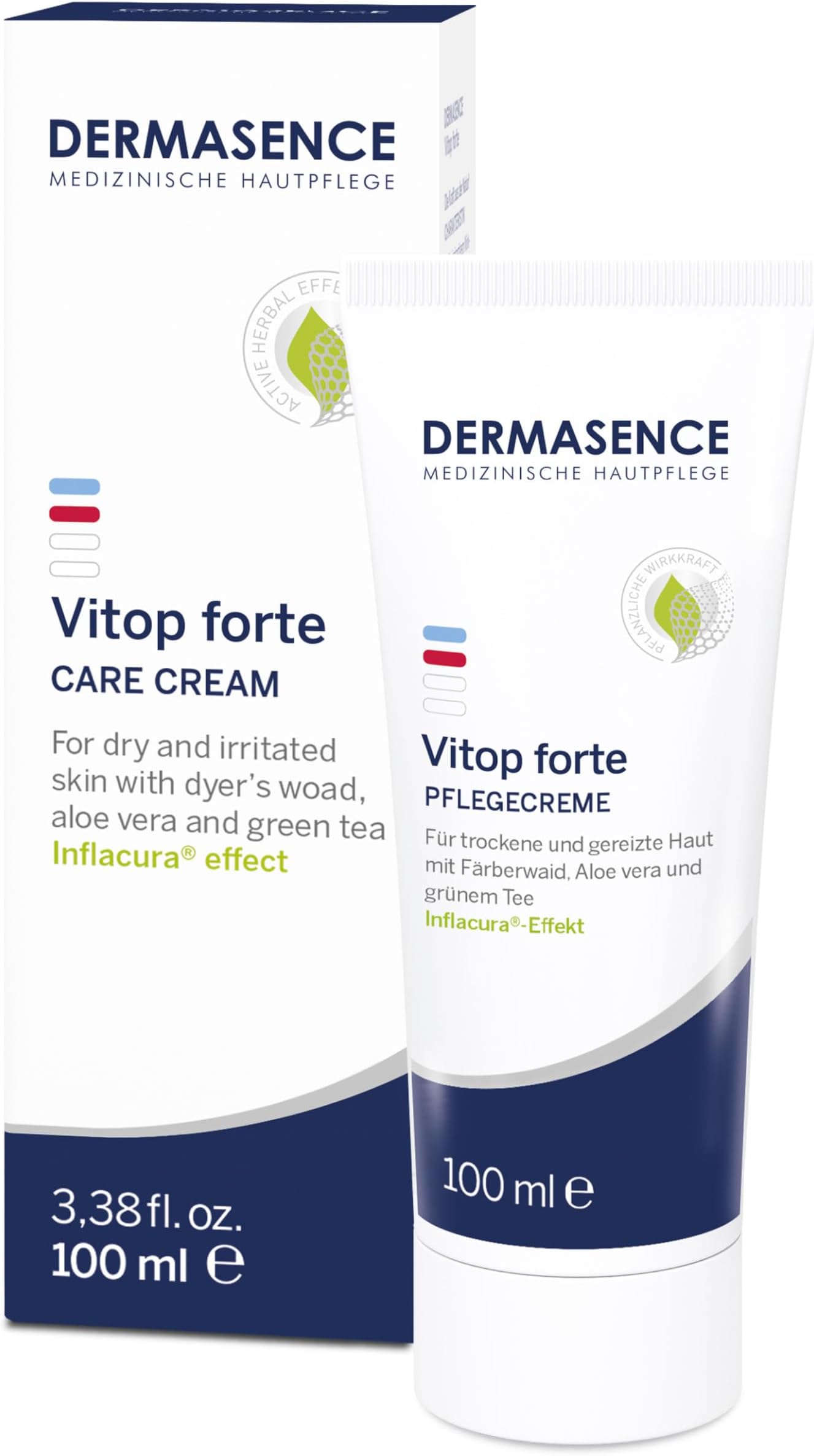 Vitop forte Care Cream, 100 ml, Care Cream for Very Dry, Irritated Skin, Suitable for Atopic Dermatitis-Prone Skin, Fragrance-Free, Vegan