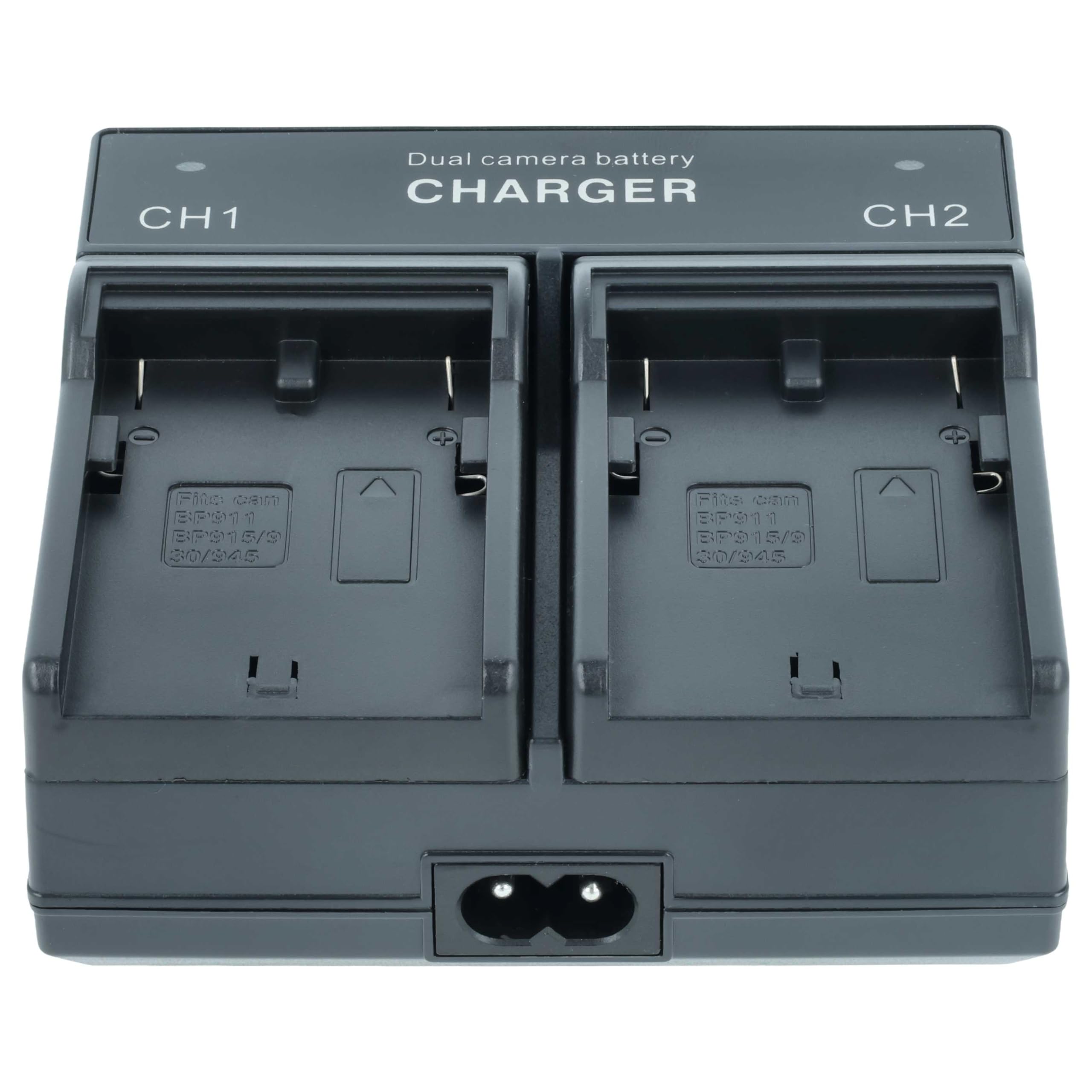 vhbw Dual Ladegerät kompatibel mit Canon MV1, MV10, MV100, MV-20, MV200, Optura, UC-V100 Kamera Camcorder/Akku - Ladeschale, Ladestandsanzeige