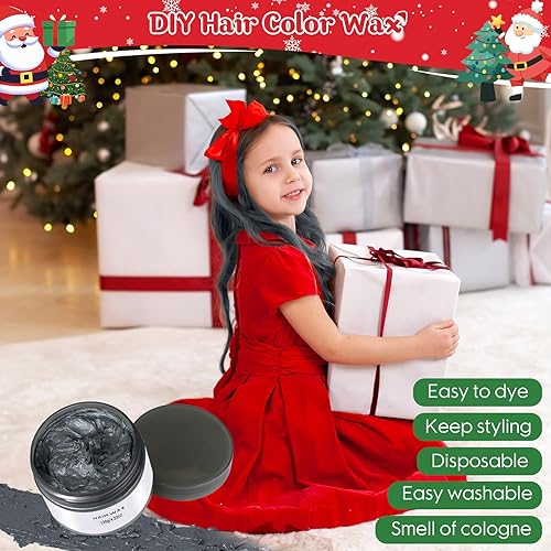 Miniatura 4 de Cera temporal de tinte de color para el cabello para niños y adultos, tratamiento lavable con regalo de retención durante todo el día para fiestas