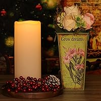 Vista 3 de Paquete de 2 velas grandes sin llama de 10 x 4 pulgadas, funciona con pilas, velas grandes sin llama con control remoto y temporizador, velas LED