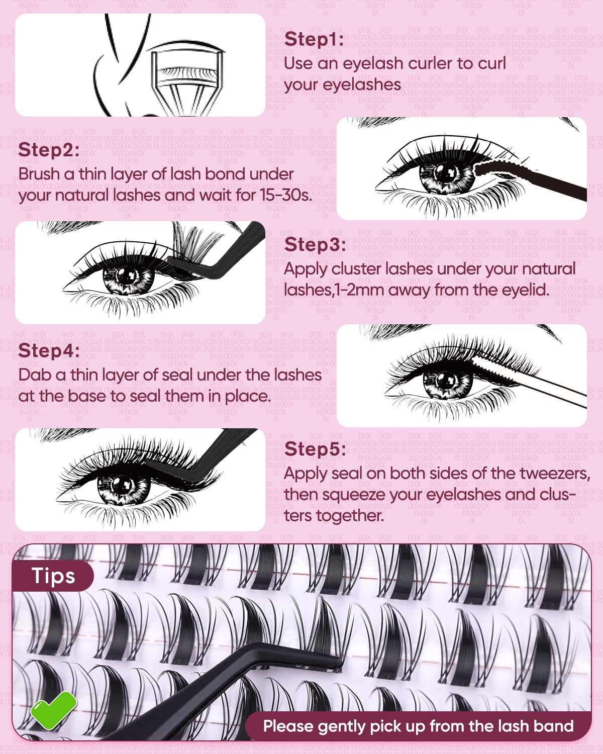 OKAYLOVE Manga Lash Clusters Kit, BUNNY 8-18mm Anime Cluster Eyelash Extensions Kit, 120pcs Fairy Wipsy Lashes Clear Band Natural Eyelashes with Bond and Seal, Remover, Tweezers: Bunny - Lash Kit