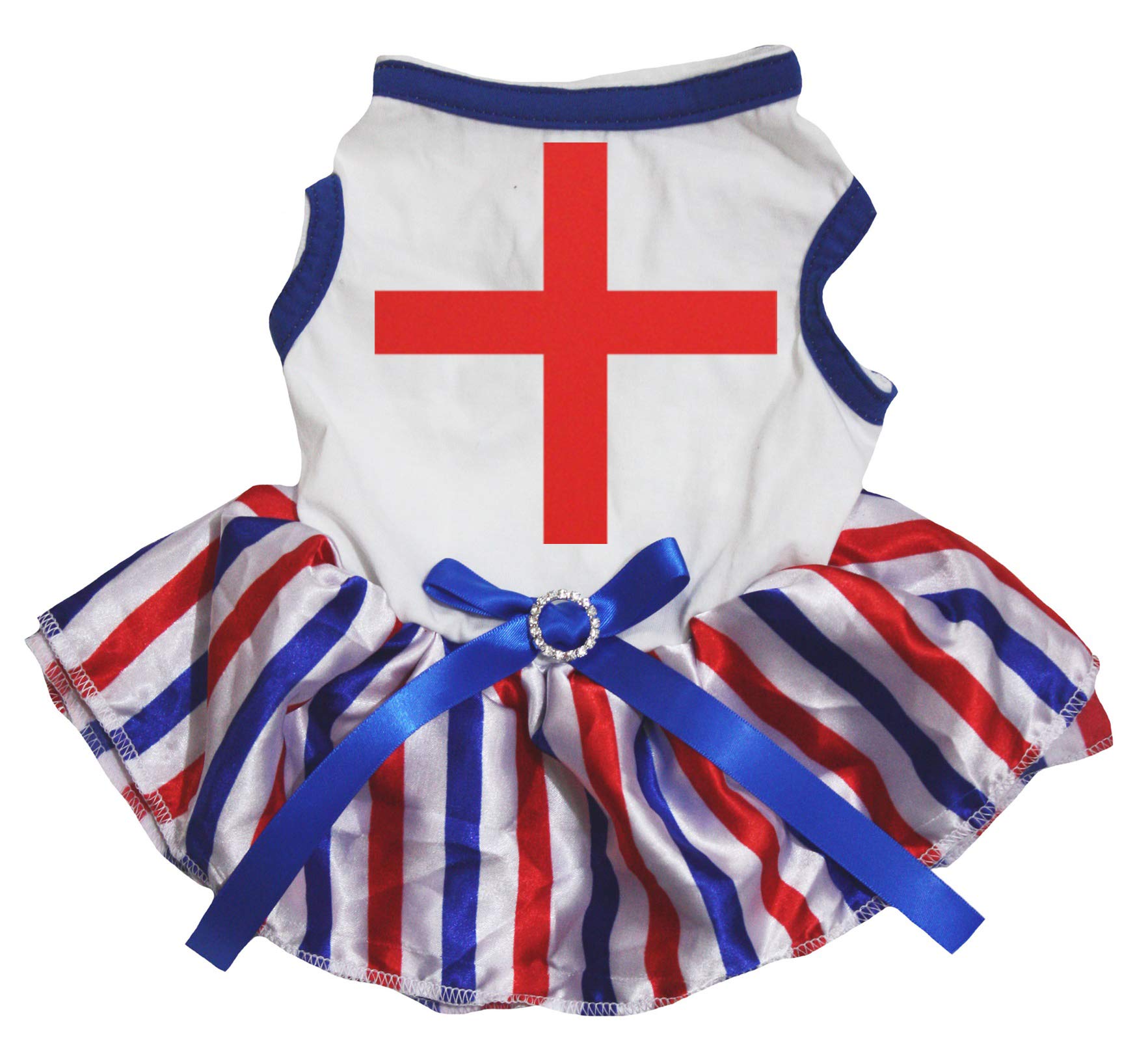 Robe en coton pour chien motif croix rouge - Vêtement d'été respirant et léger pour animal