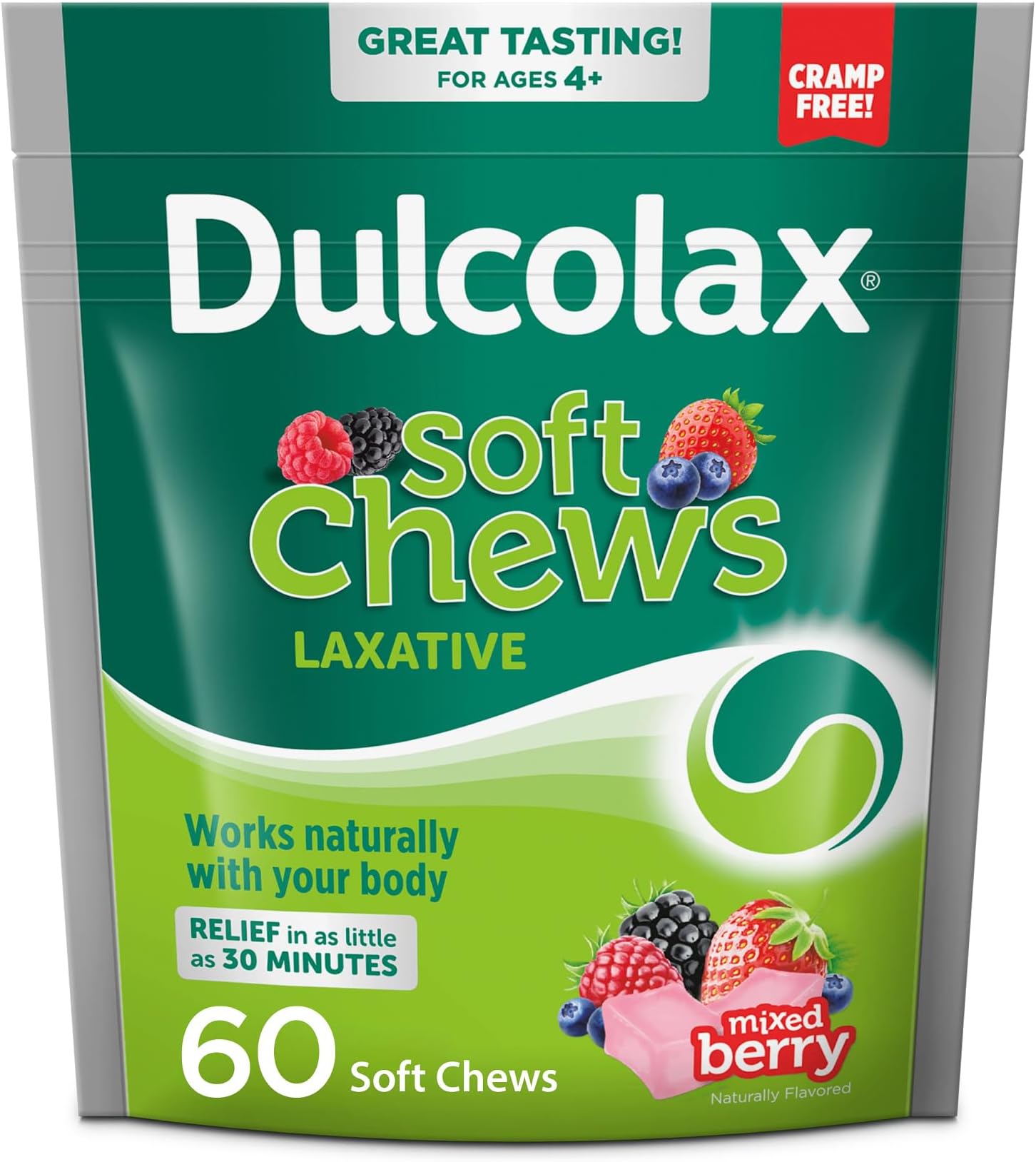 Soft Chews Saline Laxative, Mixed Berry Flavor, 60-Ct.