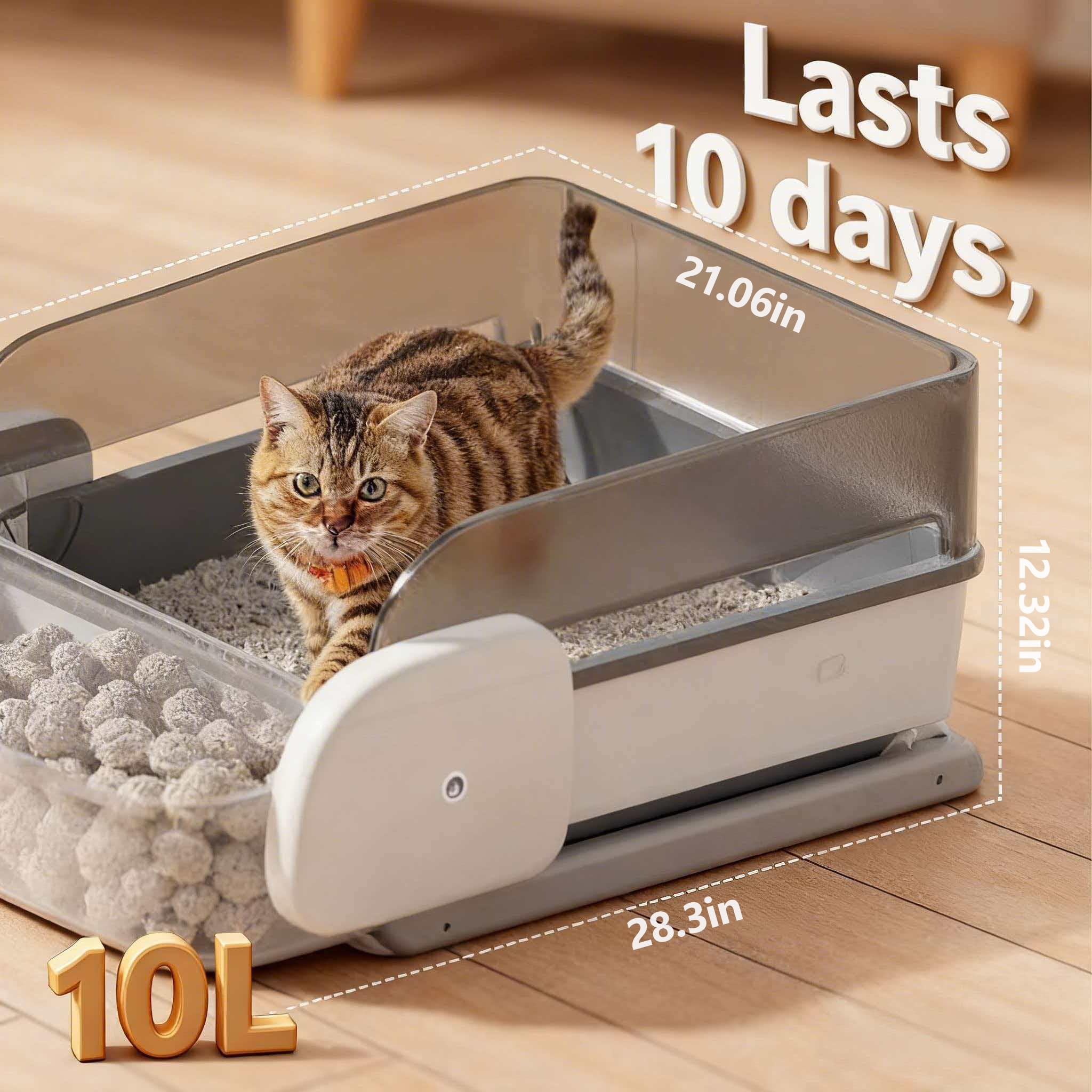 Automatic Litter Box Self Cleaning Odor Control for Cats 3LB to 50LB Large Capacity APP Control Safety Sensor Multi-Cat Use，Accessible Electric，Low-Entry Electric Litter Box - image 5