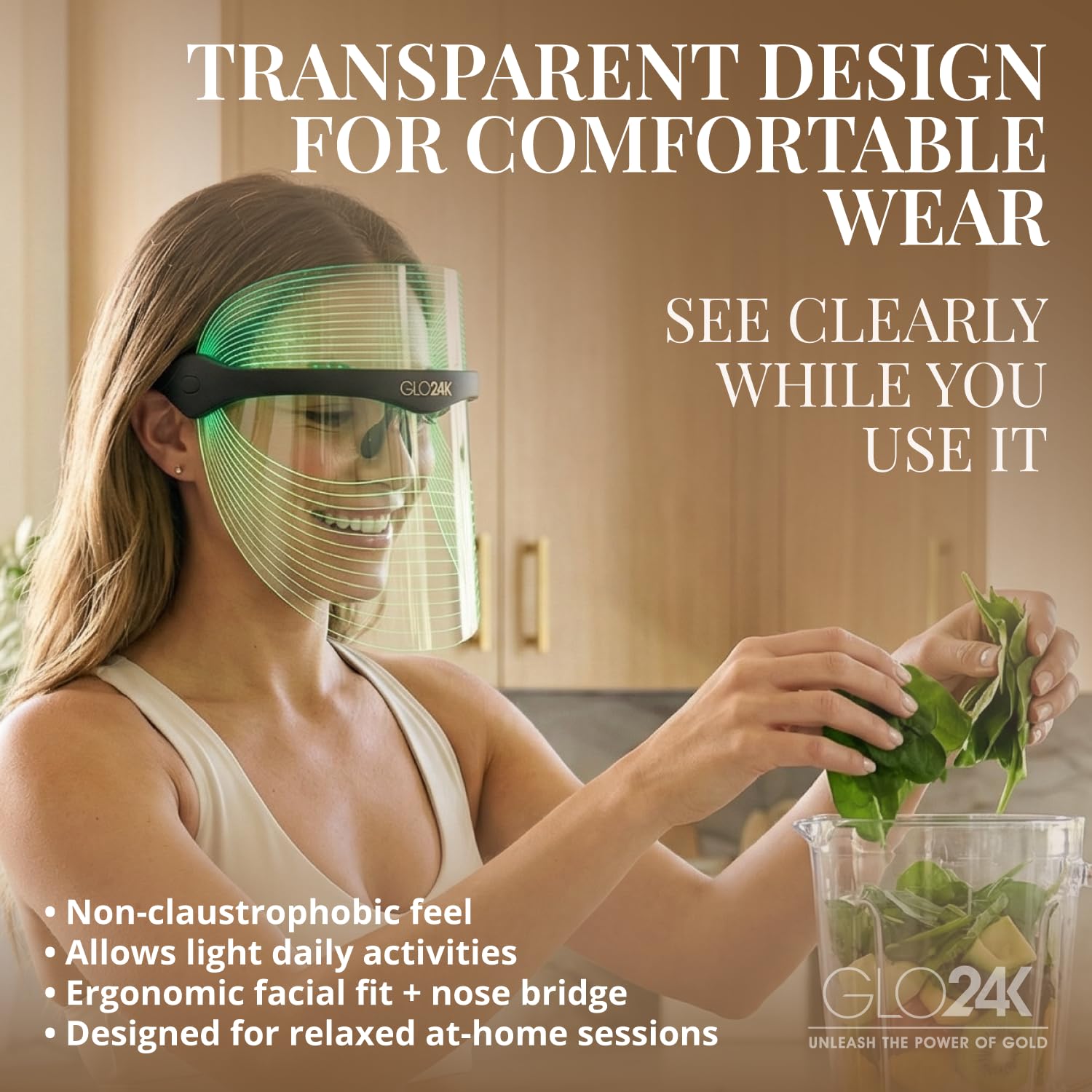 Amazon.com: GLO24K LED Face Mask with 7 Color Modes - Red Light
