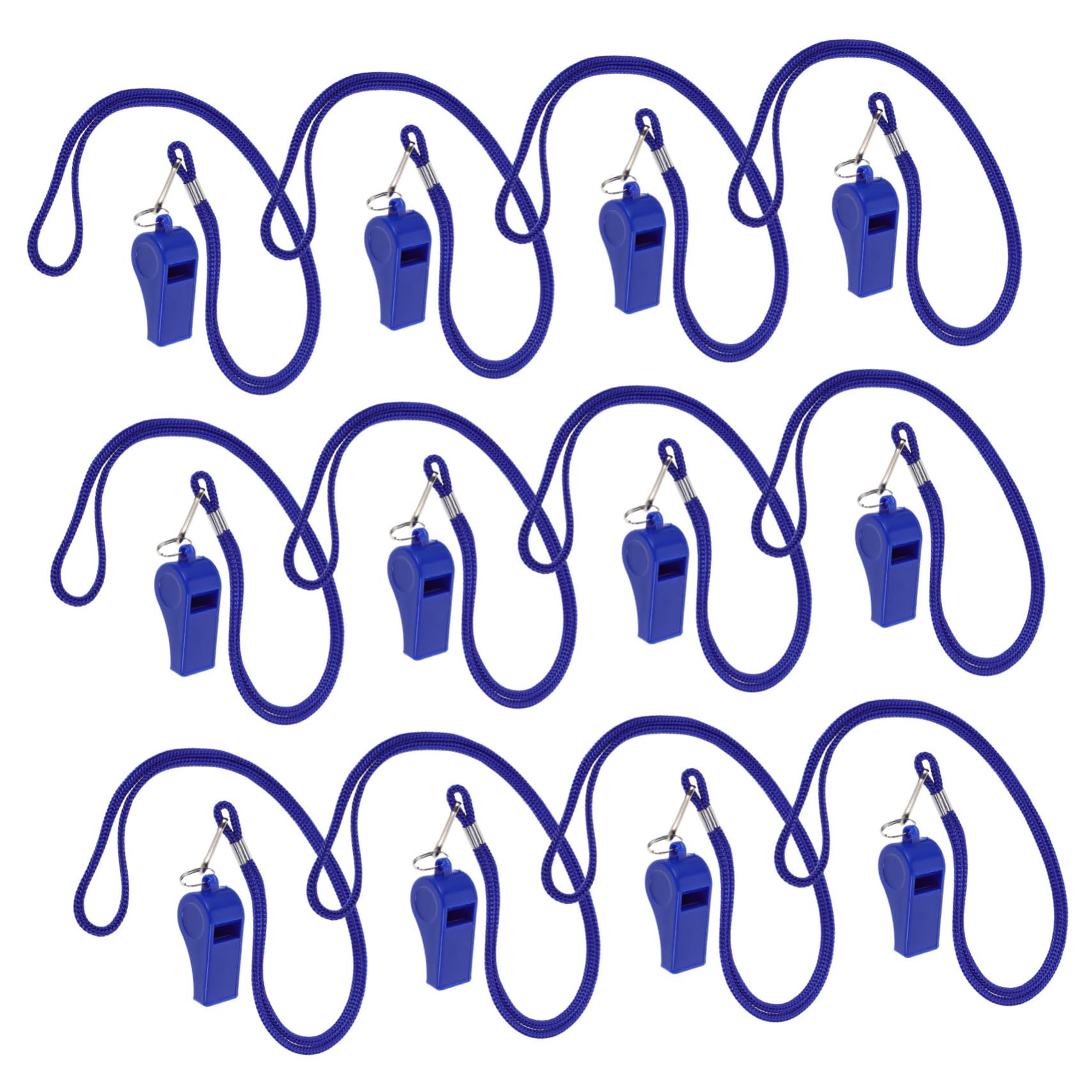 36 Piezas Silbatos de Plástico con Cordón Azul Sonido y Fuerte Silbato de para Senderismo Camping Fútbol y Actividades