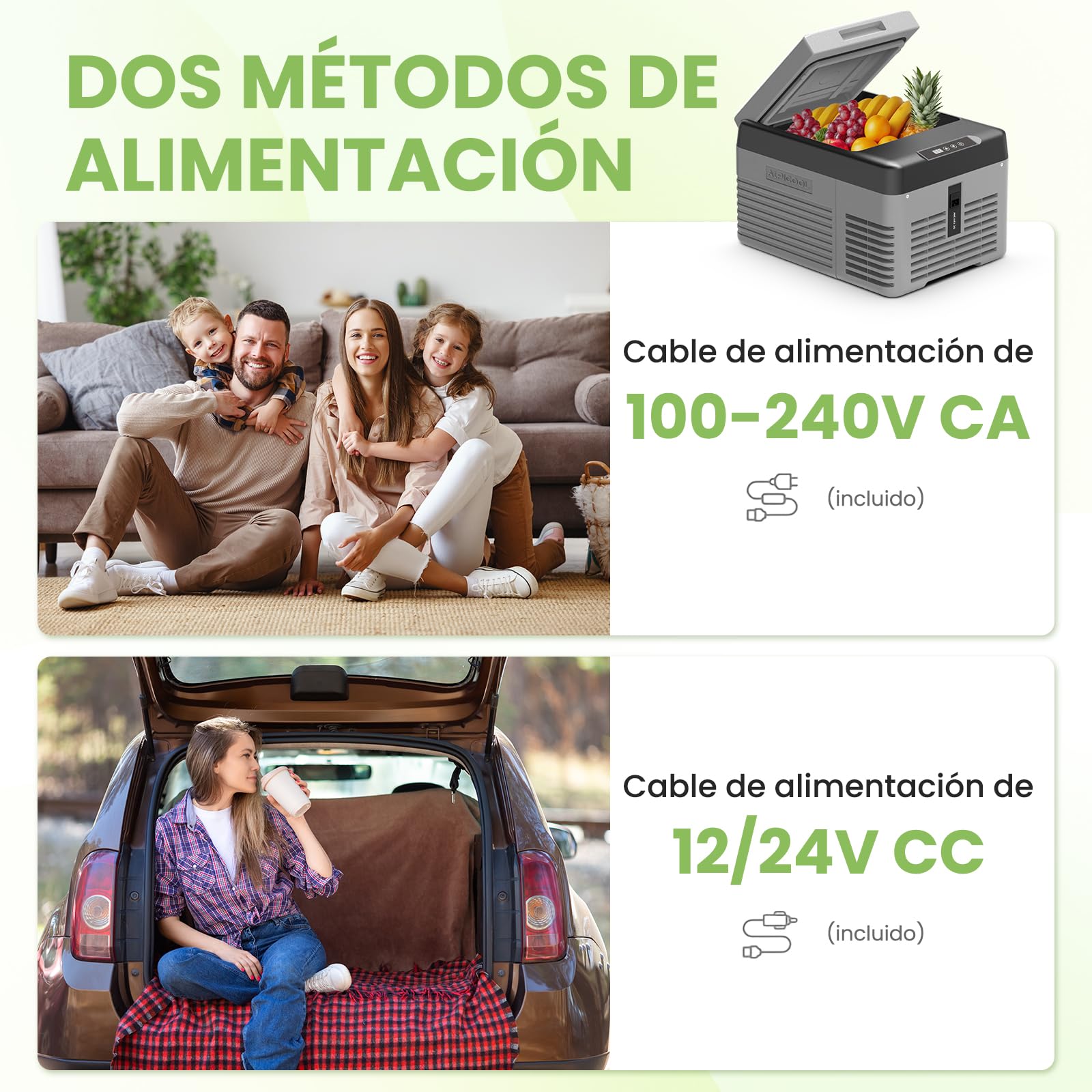 Alpicool Portátil Coche Frigoríficos 9L, Nuevo 2026 de CL9 Nevera Portátil Eléctrica 12V /24V DC, Mini Nevera de Coche 20°C a -20°C, Nevera Compresor para Hogar, Camping, Viajes, Automóvil, Gris