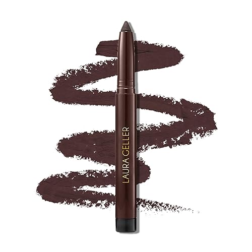 LAURA GELLER NEW YORK Kajal - Lápiz delineador de ojos Kohl de larga duración con cafeína, maquillaje suave y mezclable, color gris pardo ahumado
