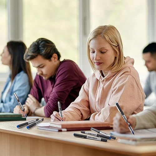 Miniatura 6 de Paquete de 50 bolígrafos Shuttle Art de punta fina, 0.02 pulgadas, con tinta líquida, para escritura diaria, tomar notas, escuela y oficina, color