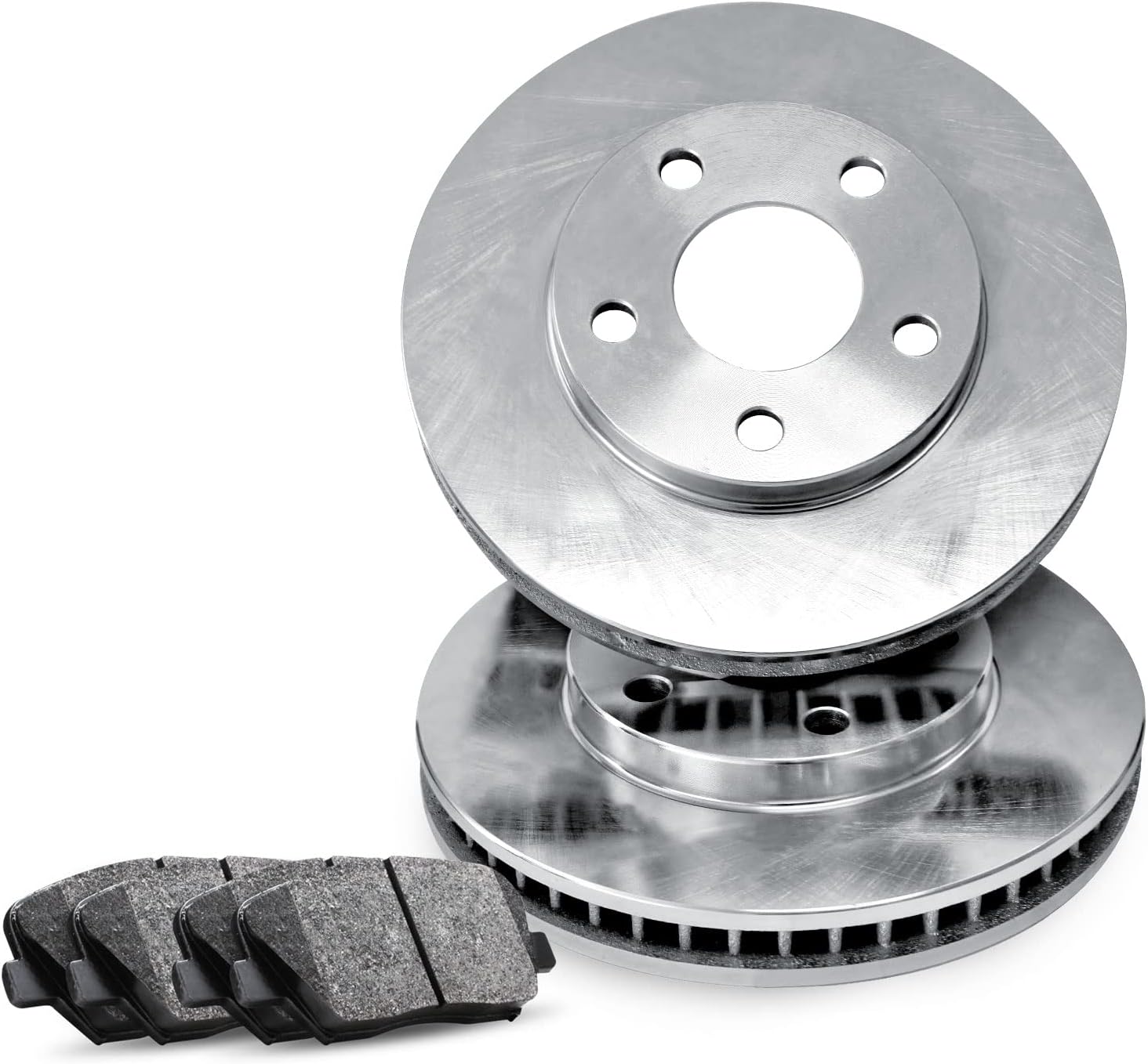 R1 Concepts Front Brake Kit For 2015-2019 Land Rover Discovery, 2016-2019 Land Rover Range Rover| Blank Brake Rotors| Ceramic Brake Pads and Rotors Kit| Sensor included