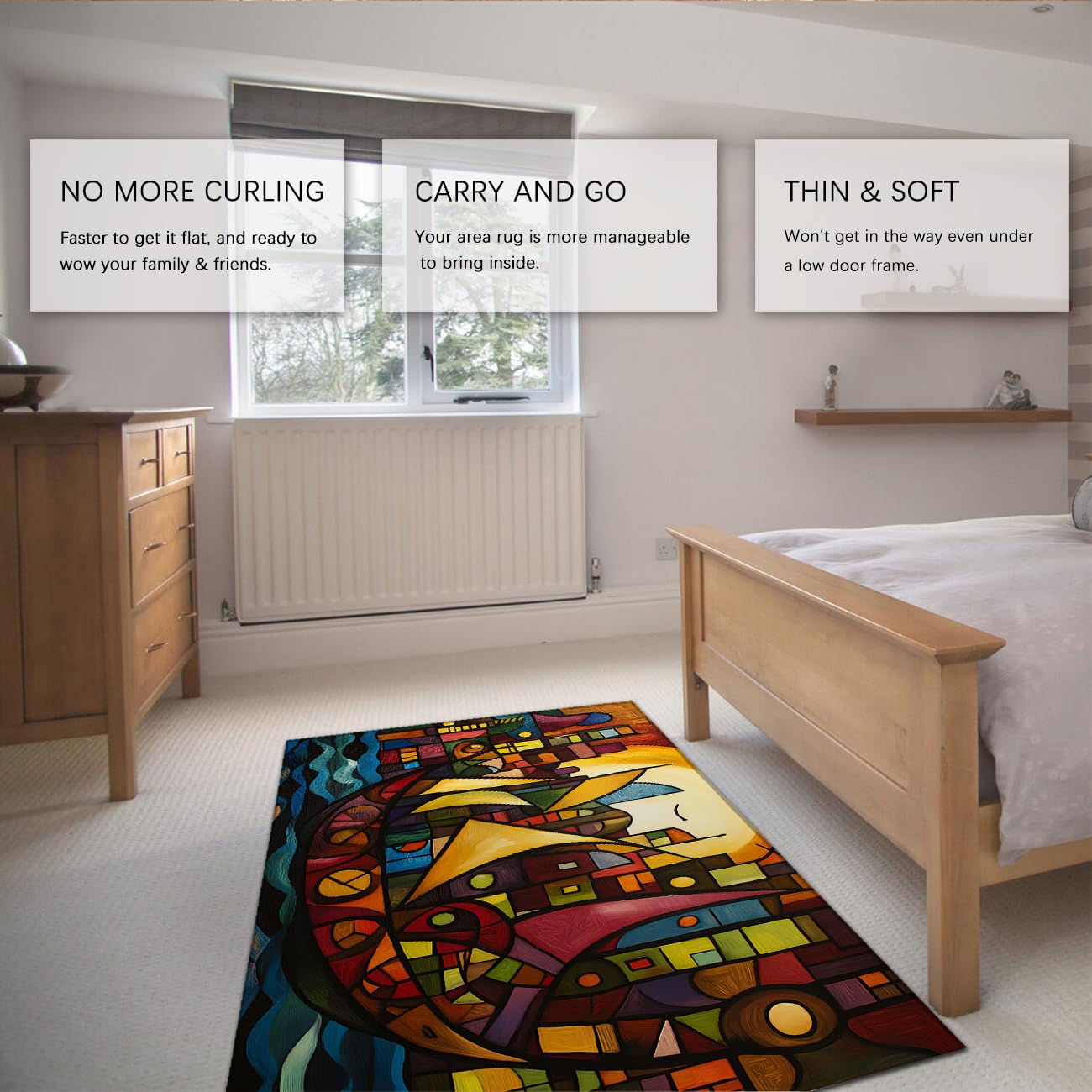 Flächenteppich waschbare Teppiche für Schlafzimmer Küche Wohnzimmer abstrakte Stadtlandschaft rutschfeste Teppiche mit niedrigem Flor weiche Matten für Heimspielzimmer-Dekoration 120x180cm