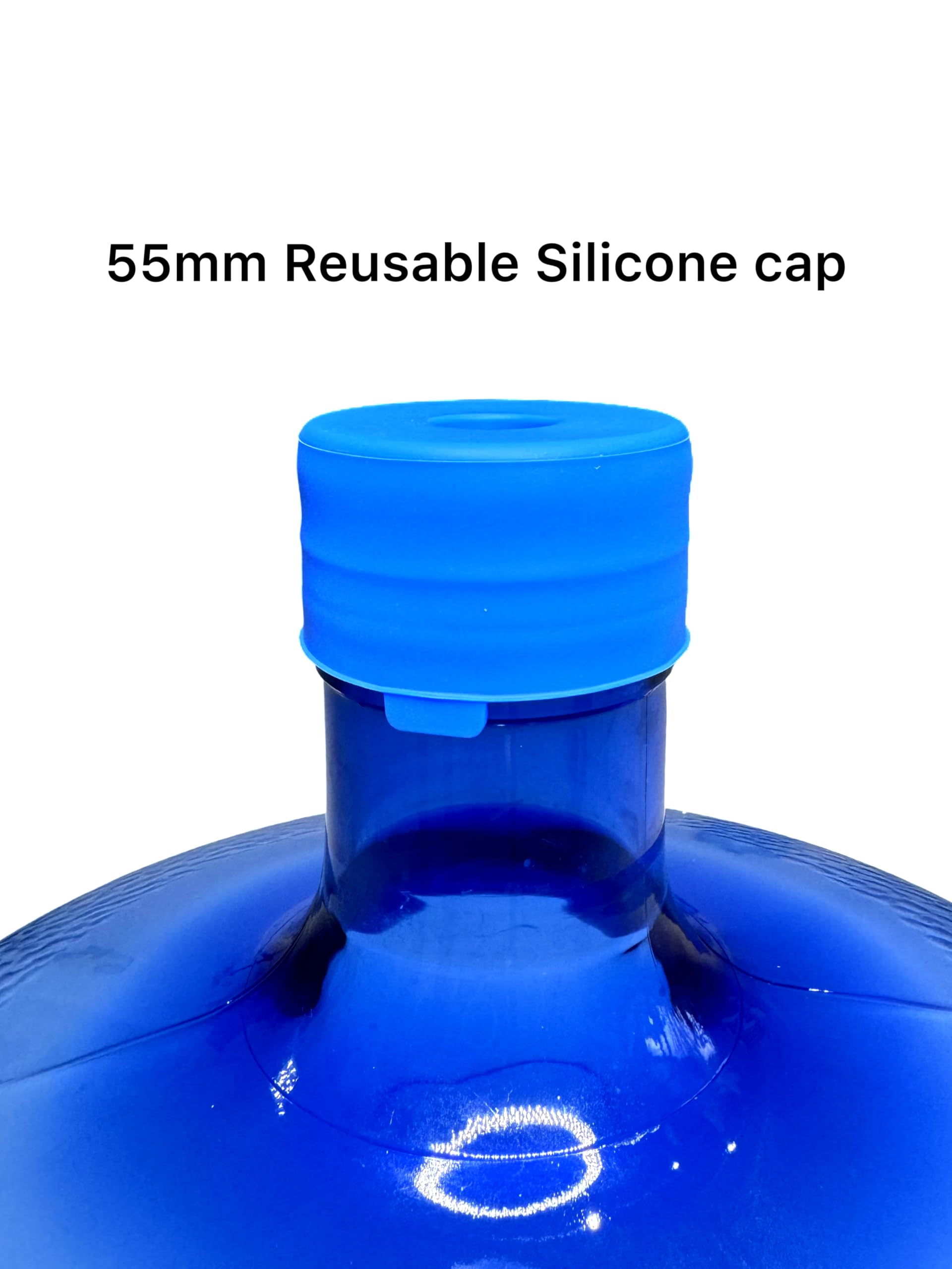 EcoForm 3 and 5 Gallon Water Jug Cap, Silicone Reusable Replacement Cap, Non Spill Bottle Caps for 55mm Bottle Water Dispenser Caps - Pack of 3