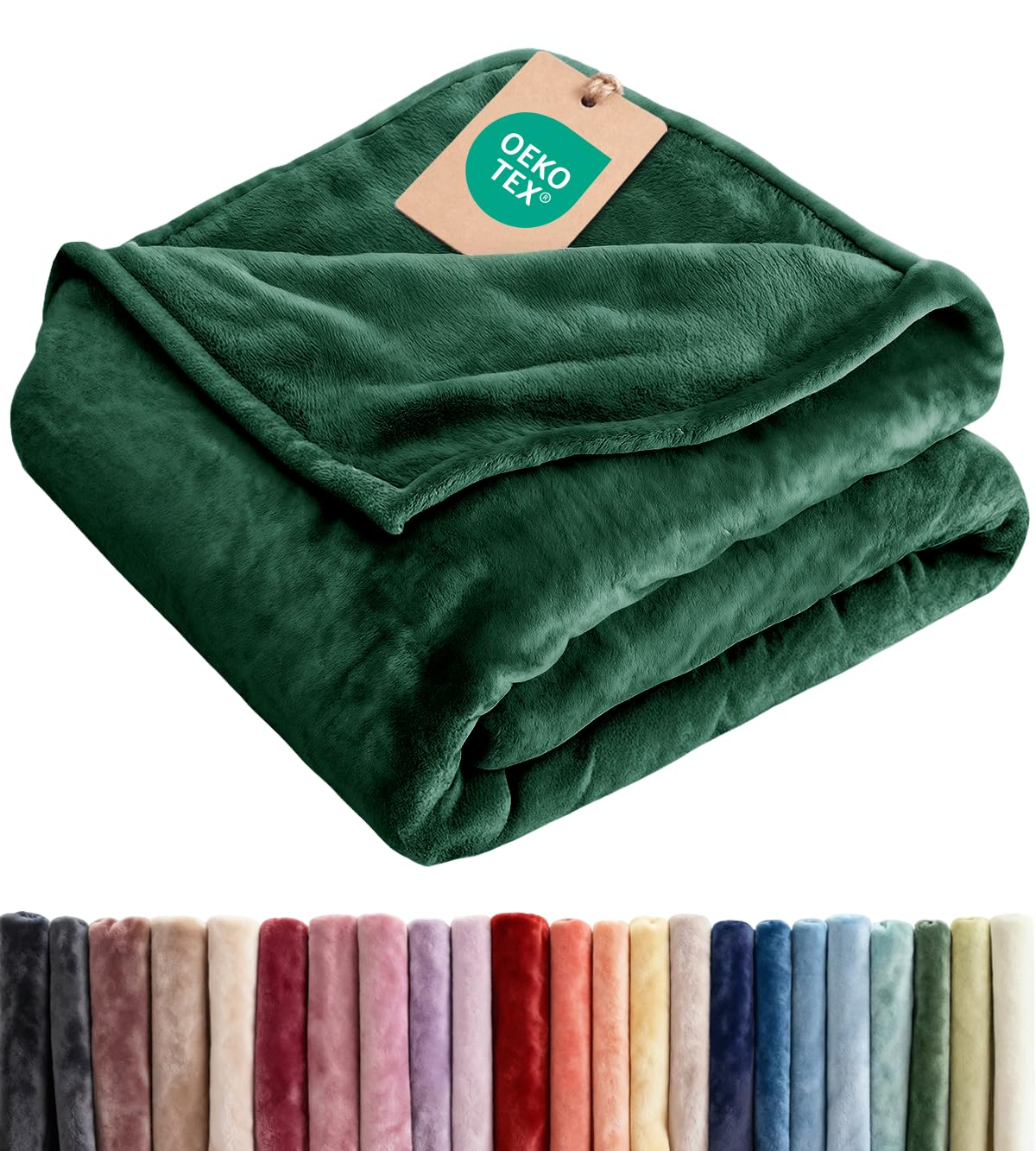 Fleece Blanket Kids Size - Ultra-Soft Flannel Fleece Blanket - Forest Green