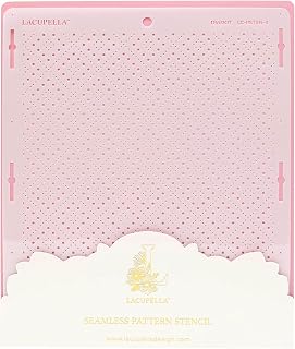 Lacupella Cake Baking Stencil - Seamless Delicate Pattern for Decorating Tall Double Barrel Cake to Use with Buttercream, Royal Icing, Ganache, Paint, Airbrush (DIADOT)