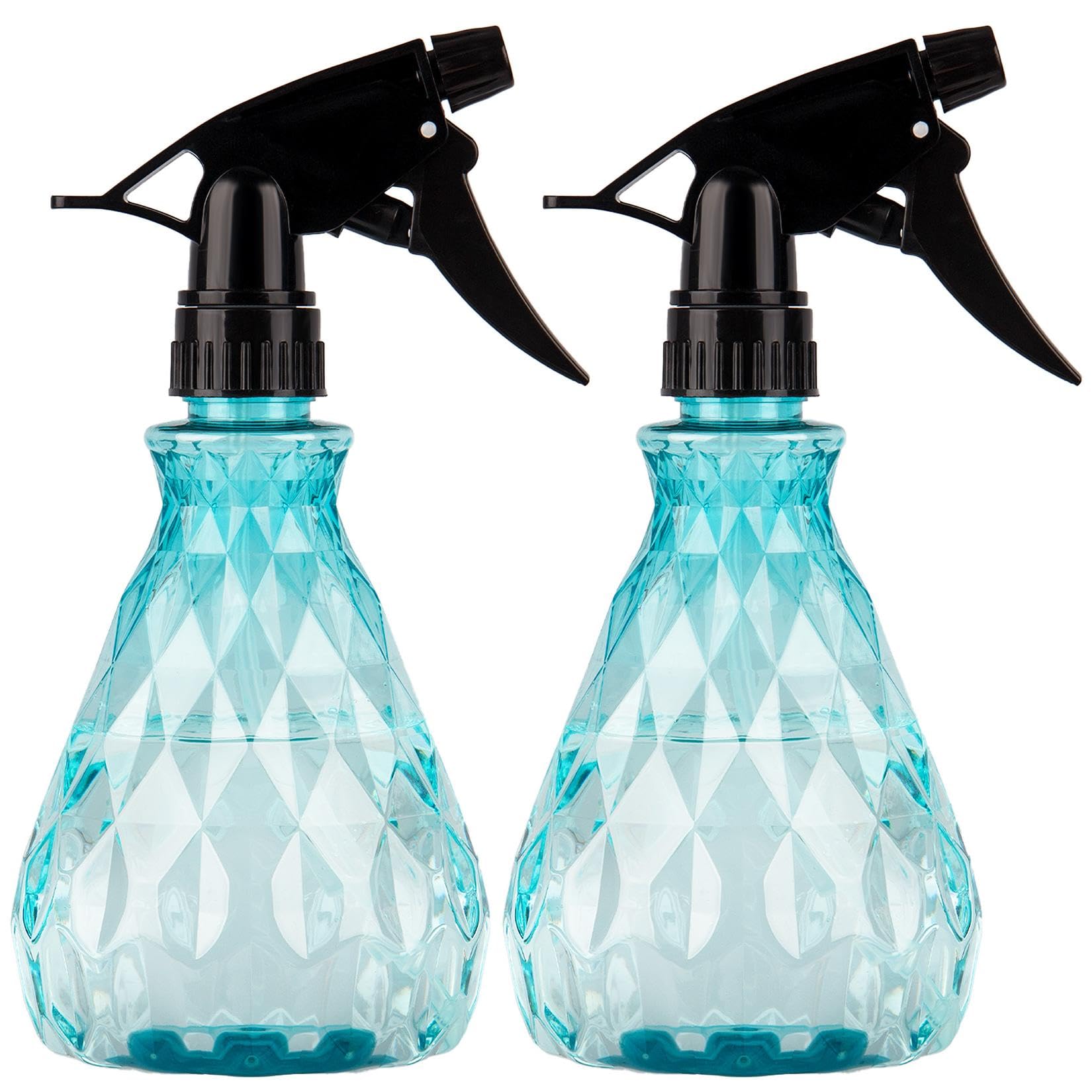 Vwoqiy 2 Stk Sprühflaschen 500ml, Zerstäuber Leere Sprühflasche mit Verstellbare Sprühkopf, Pflanzen Wasserspritze Blumensprüher Sprühflaschen für Pflanzen, Blumen, Garten, Friseur (Blau)