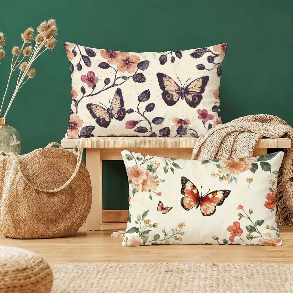 Poszewka na poduszkę 50 x 70 cm poszewka na poduszkę zestaw 2 beżowych prostokątnych poduszek dwustronna sofa zwierzę dekoracyjna aksamitna poszewka na poduszkę z niewidocznym zamkiem błyskawicznym